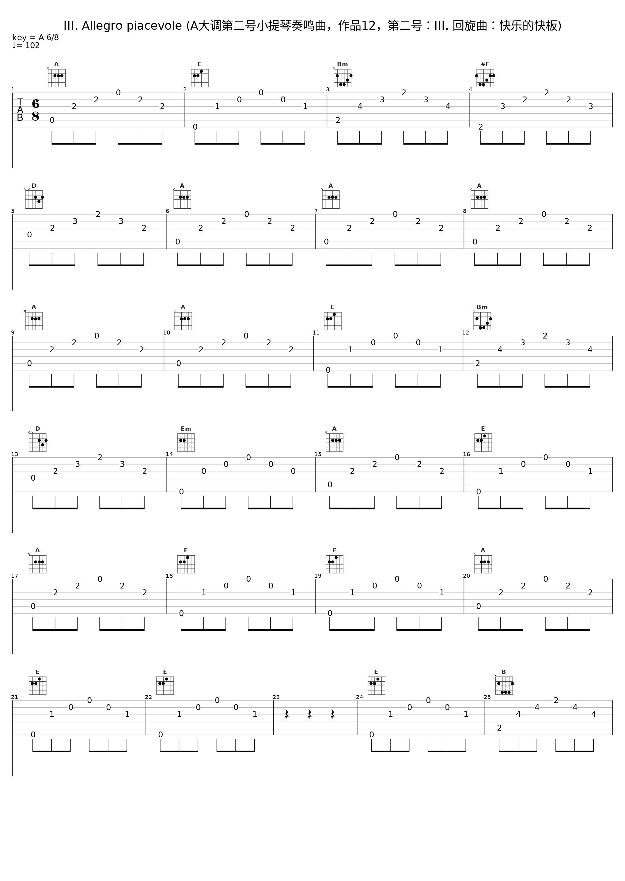 III. Allegro piacevole (A大调第二号小提琴奏鸣曲，作品12，第二号：III. 回旋曲：快乐的快板)_Danan Liang,Xiaotang Tan_1