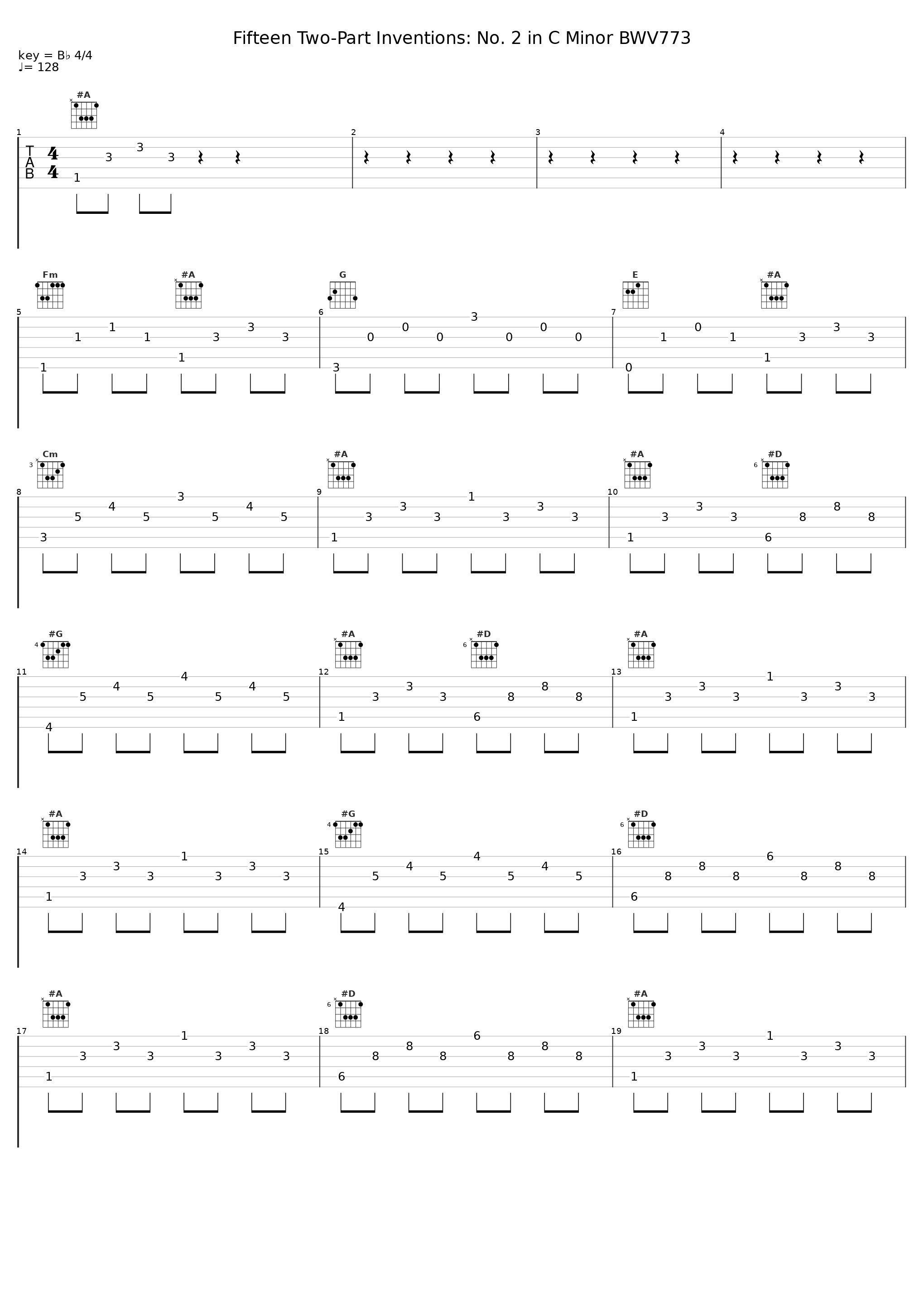 Fifteen Two-Part Inventions: No. 2 in C Minor BWV773_Martin Galling_1