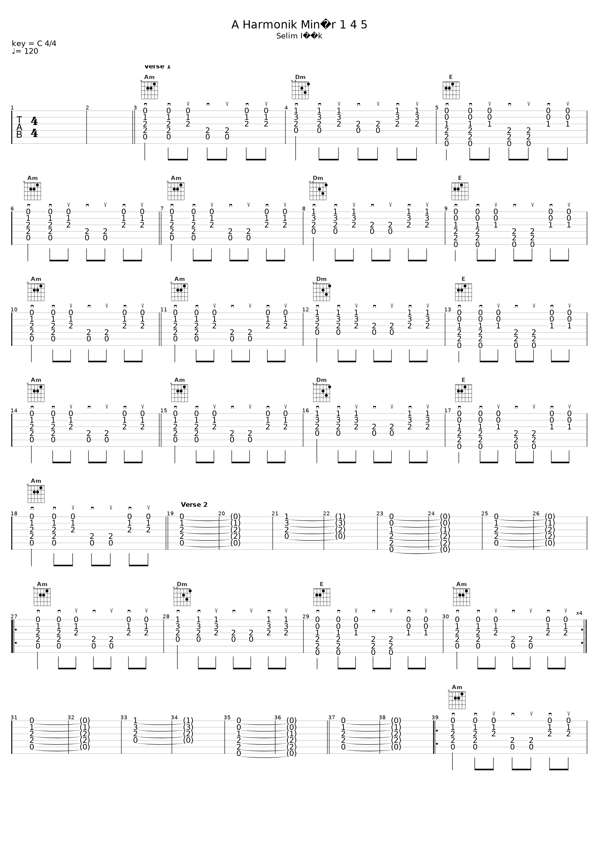 A Harmonik Minör Akor Takibi 1 4 5_Selim Işık Gitar Dersi 114 Akor Takibi_1