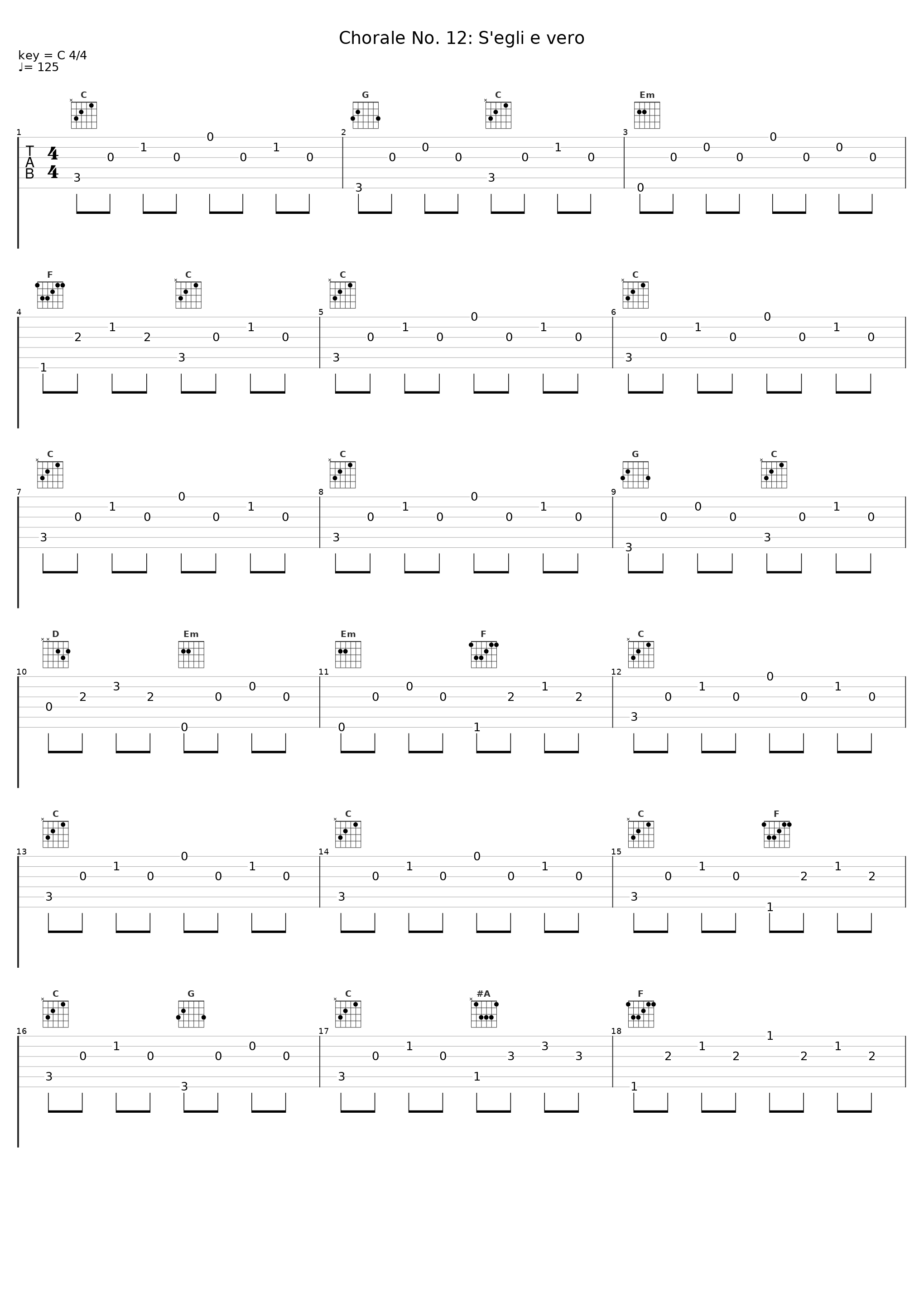 Chorale No. 12: S'egli e vero_Hannes Fuchs,Vecchi Orazio_1