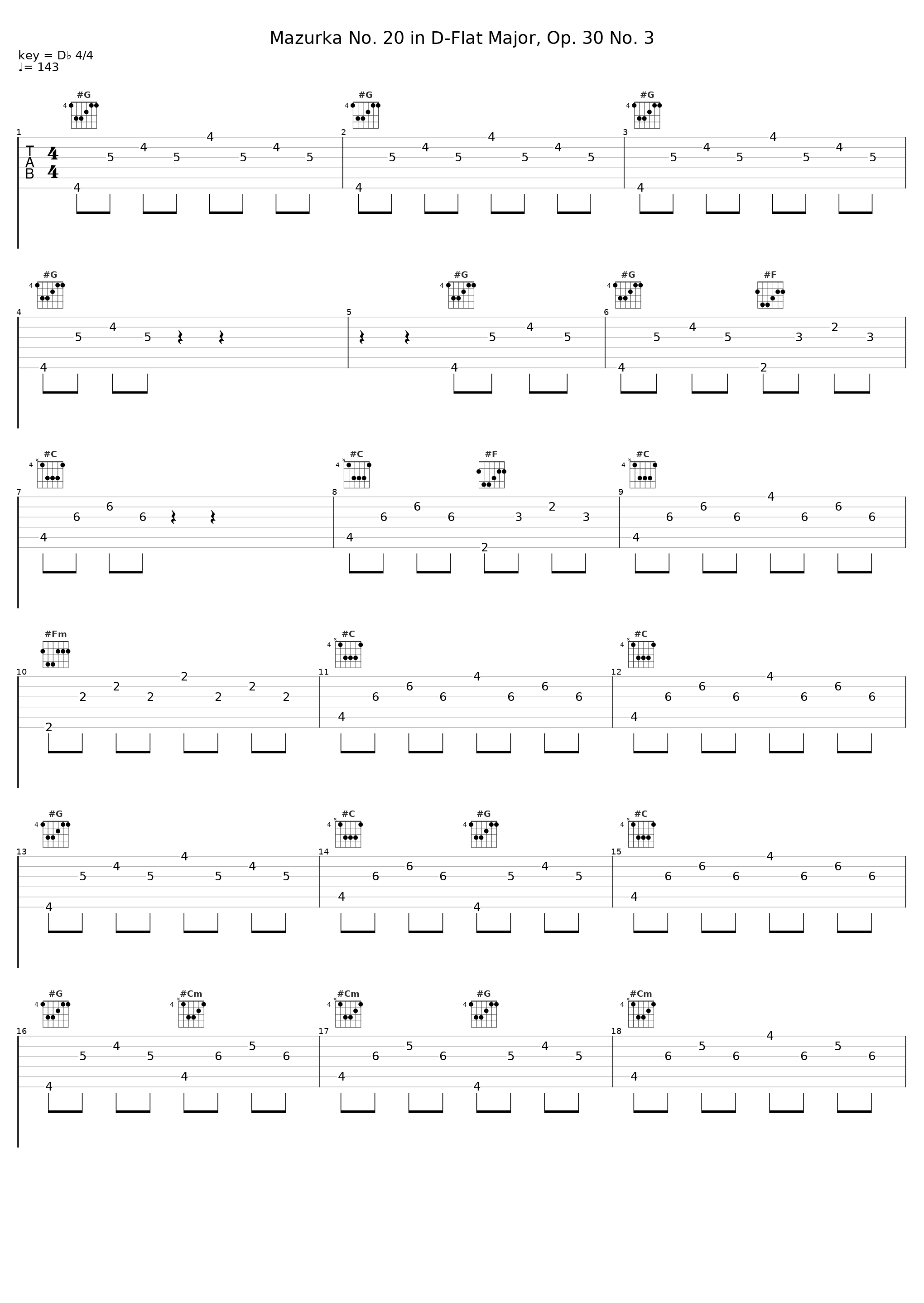 Mazurka No. 20 in D-Flat Major, Op. 30 No. 3_Ramon Schwarzkopf_1