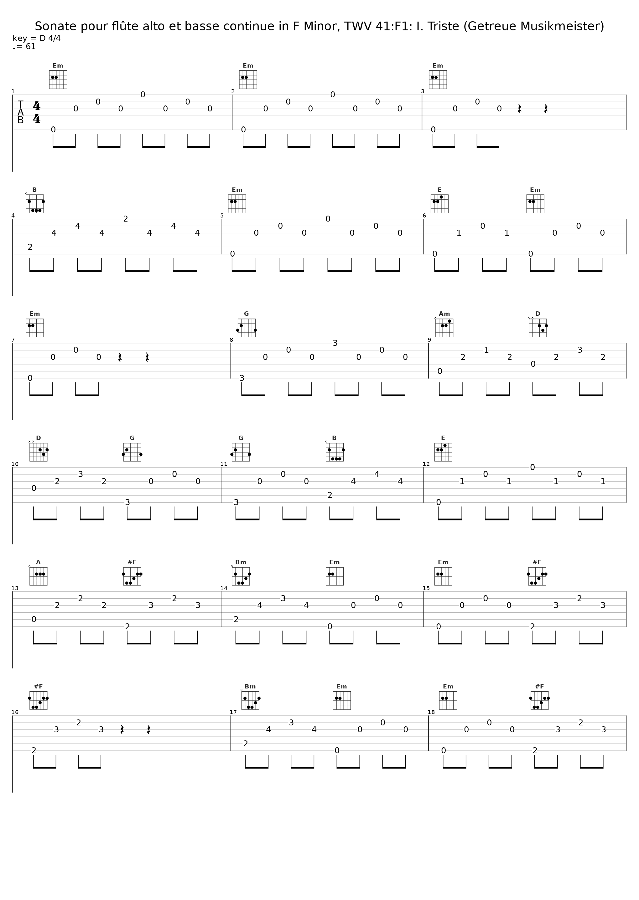 Sonate pour flûte alto et basse continue in F Minor, TWV 41:F1: I. Triste (Getreue Musikmeister)_Frédéric de Roos,Guy Penson,Philippe Malfeyt,Sophie Watillon,Georg Philipp Telemann_1