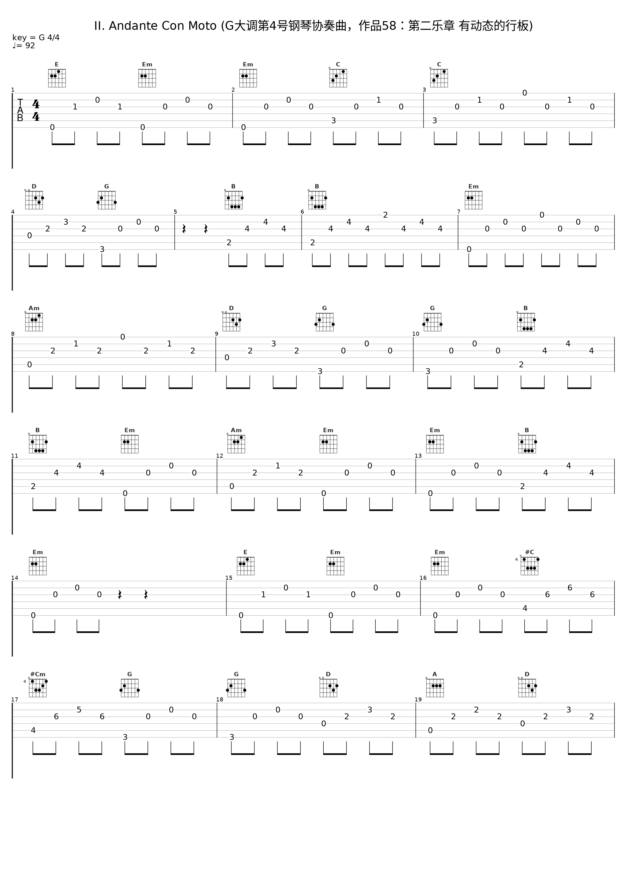 II. Andante Con Moto (G大调第4号钢琴协奏曲，作品58：第二乐章 有动态的行板)_Nurnberg Symphony Orchestra,Ernst Groschel,Alfred Scholz_1