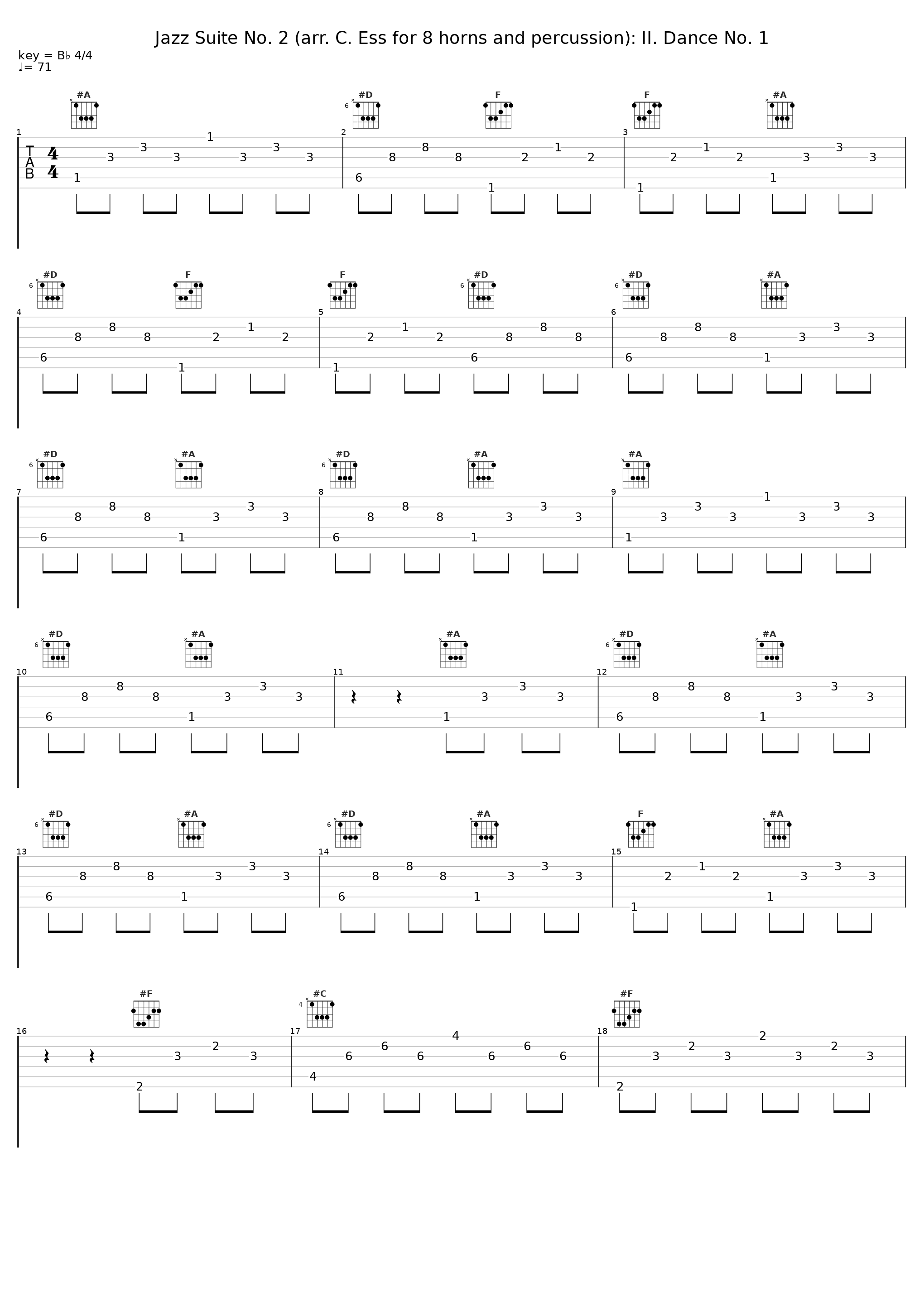 Jazz Suite No. 2 (arr. C. Ess for 8 horns and percussion): II. Dance No. 1_German Hornsound 8.1_1