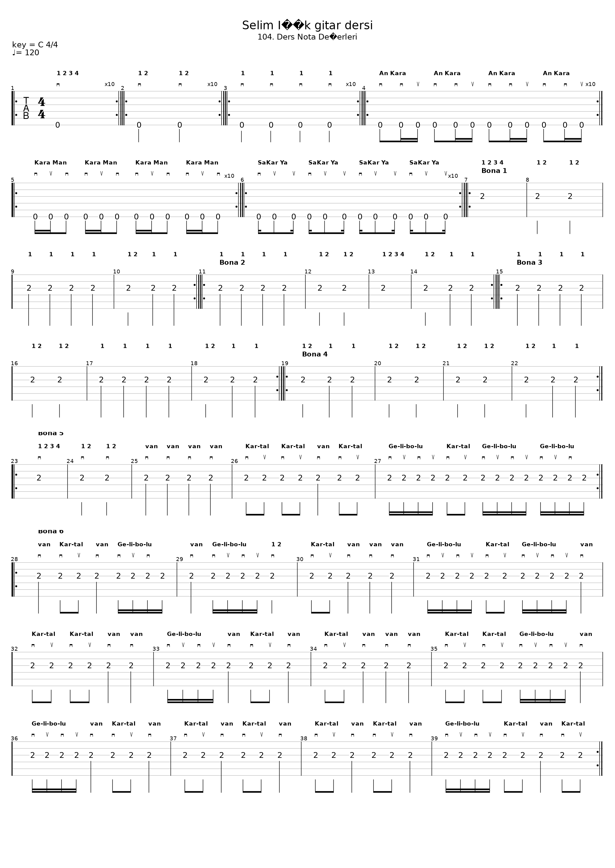 Nota Değerleri Ve Bona 1_Selim Işık Gitar Dersi 104_1