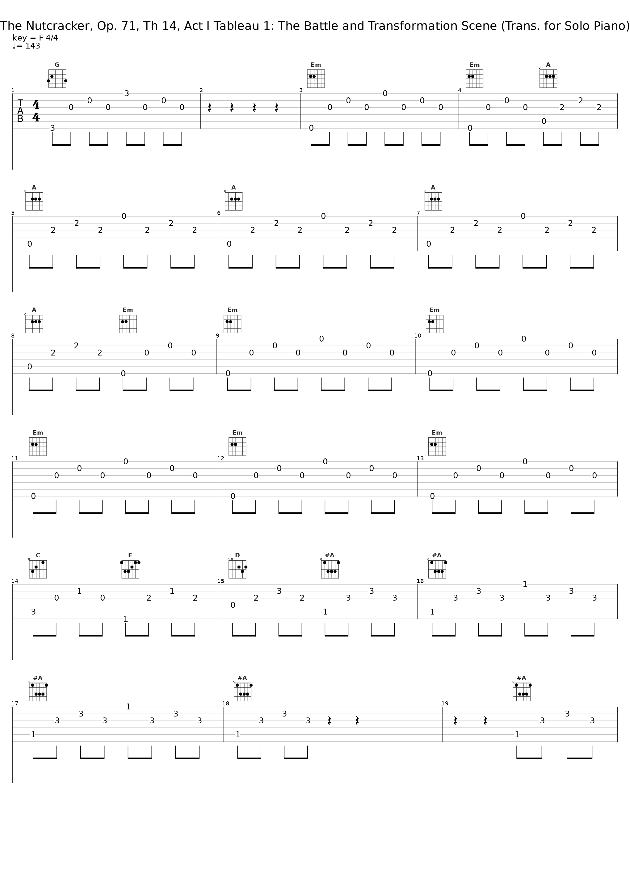 The Nutcracker, Op. 71, Th 14, Act I Tableau 1: The Battle and Transformation Scene (Trans. for Solo Piano)_Michael Nanasakov_1