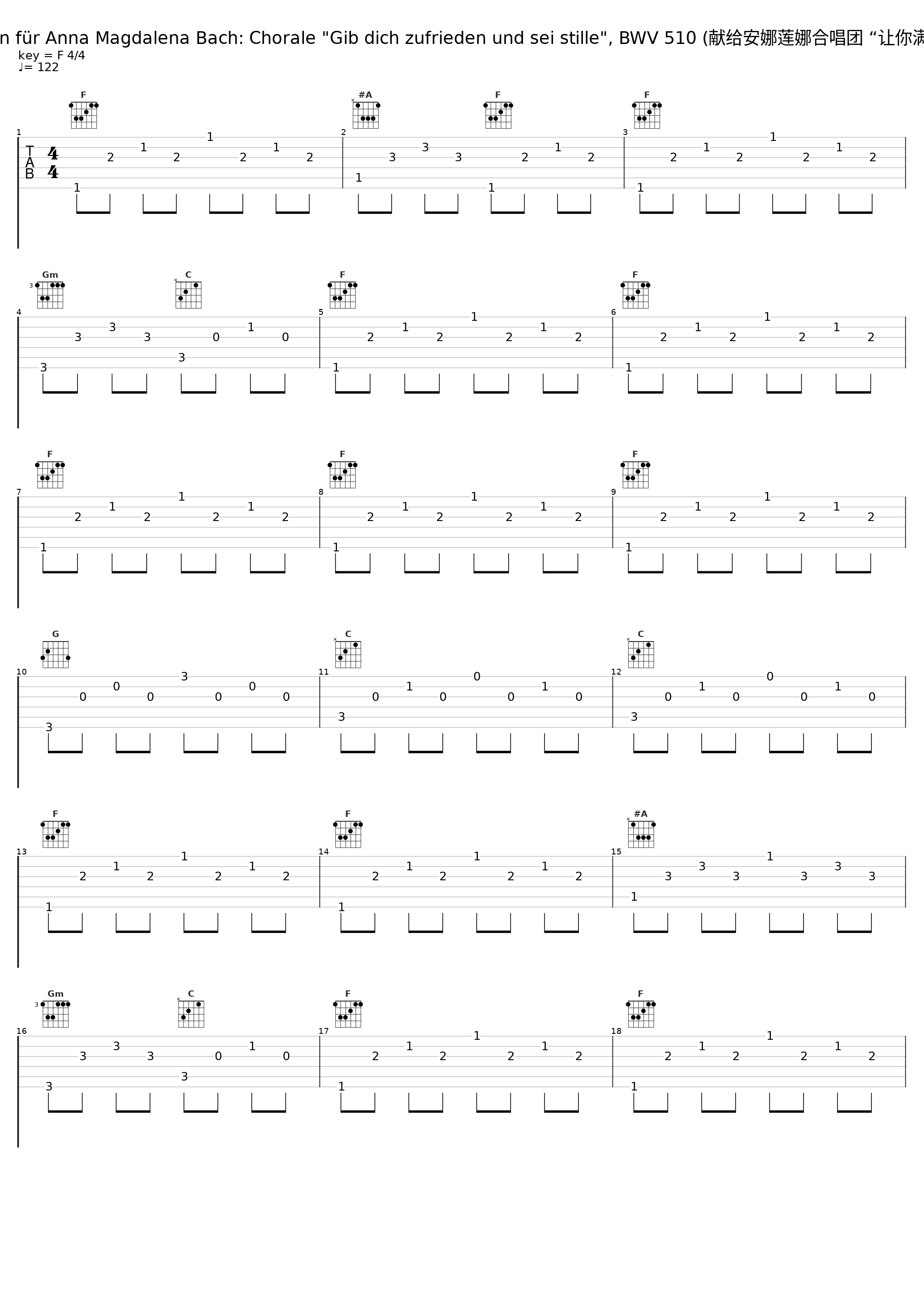 Clavierbüchlein für Anna Magdalena Bach: Chorale "Gib dich zufrieden und sei stille", BWV 510 (献给安娜莲娜合唱团 “让你满足”，作品510)_Andrei Vieru_1