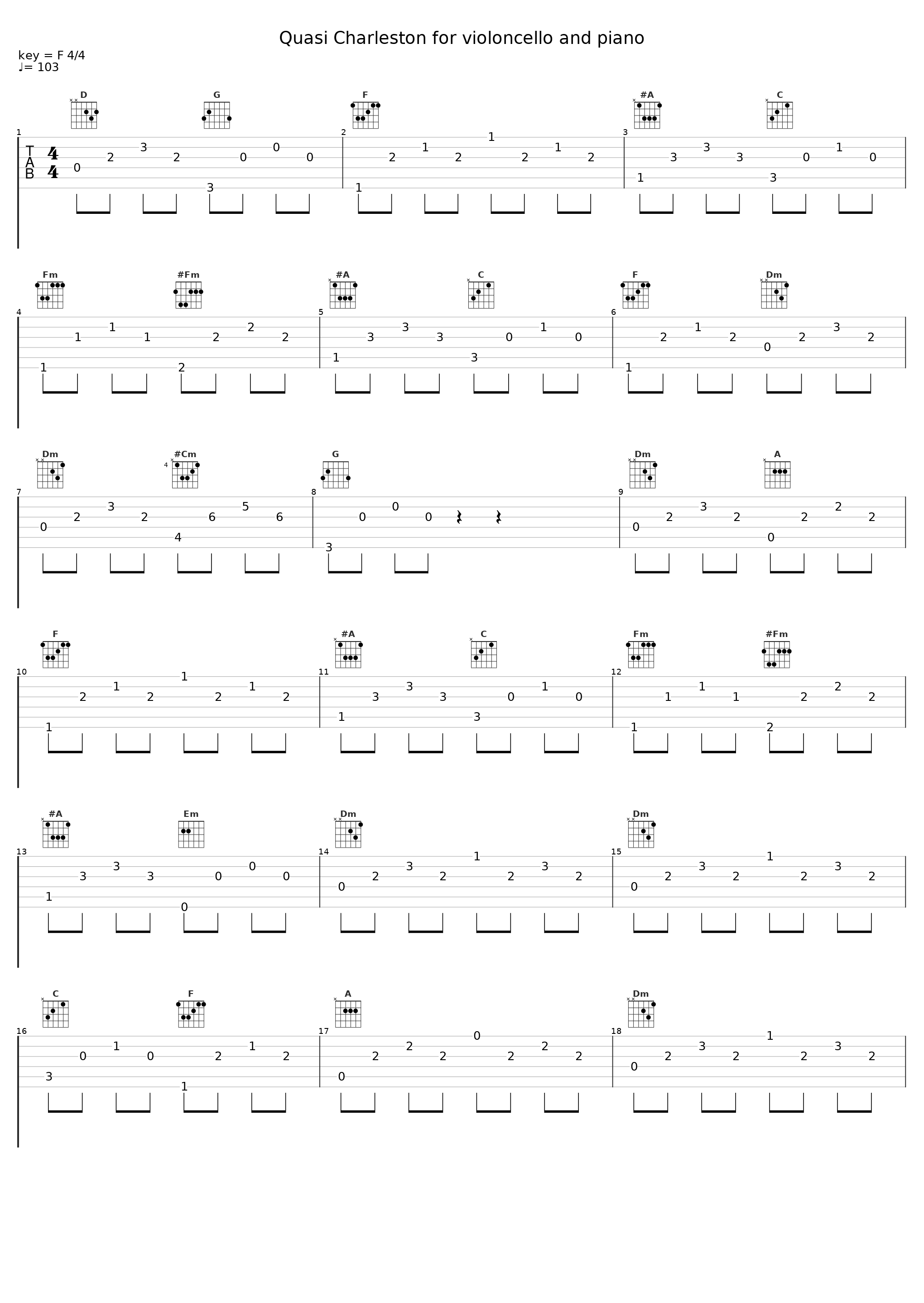 Quasi Charleston for violoncello and piano_平野義久_1