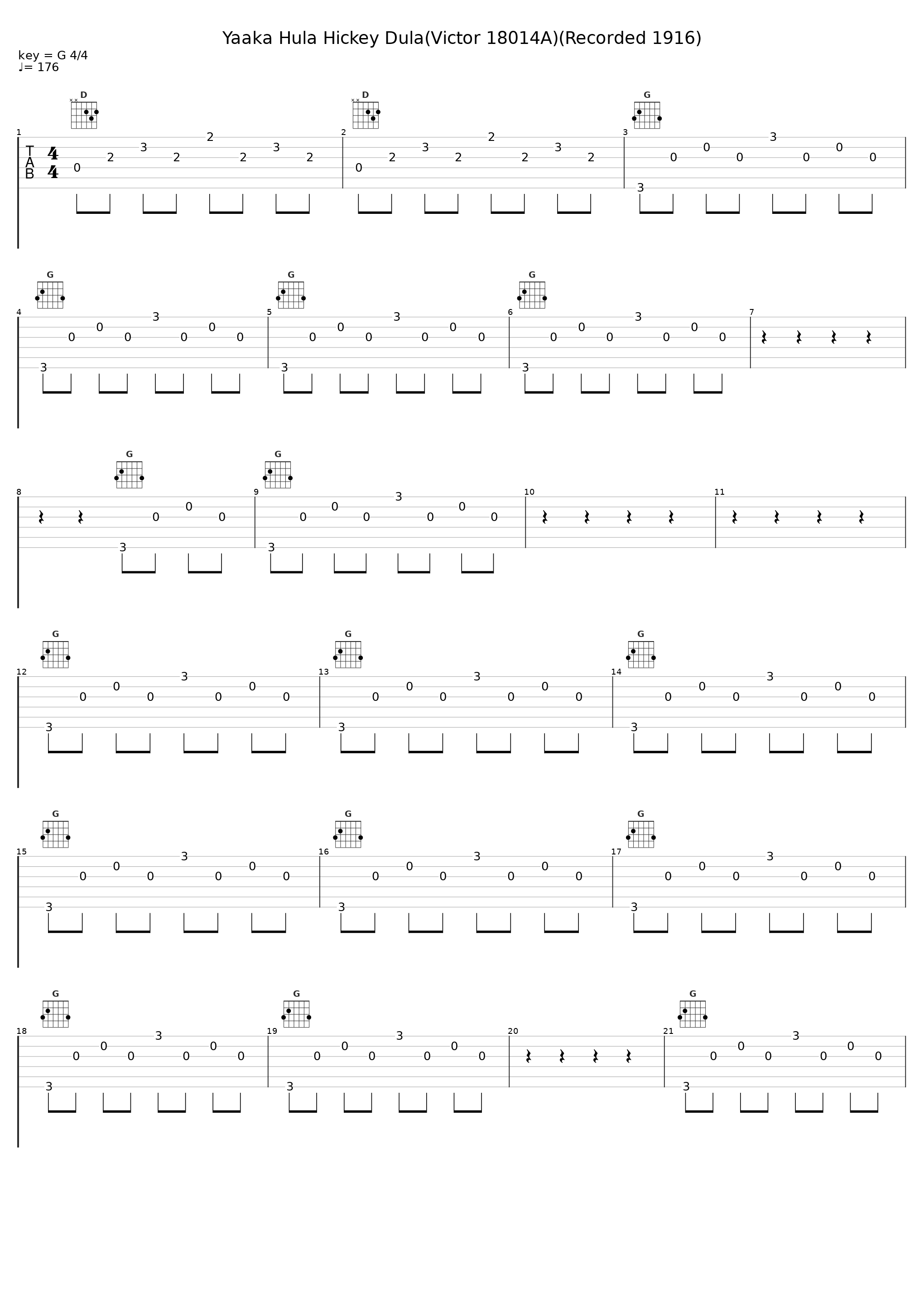 Yaaka Hula Hickey Dula(Victor 18014A)(Recorded 1916)_Arthur Collins,Byron G. Harlan_1