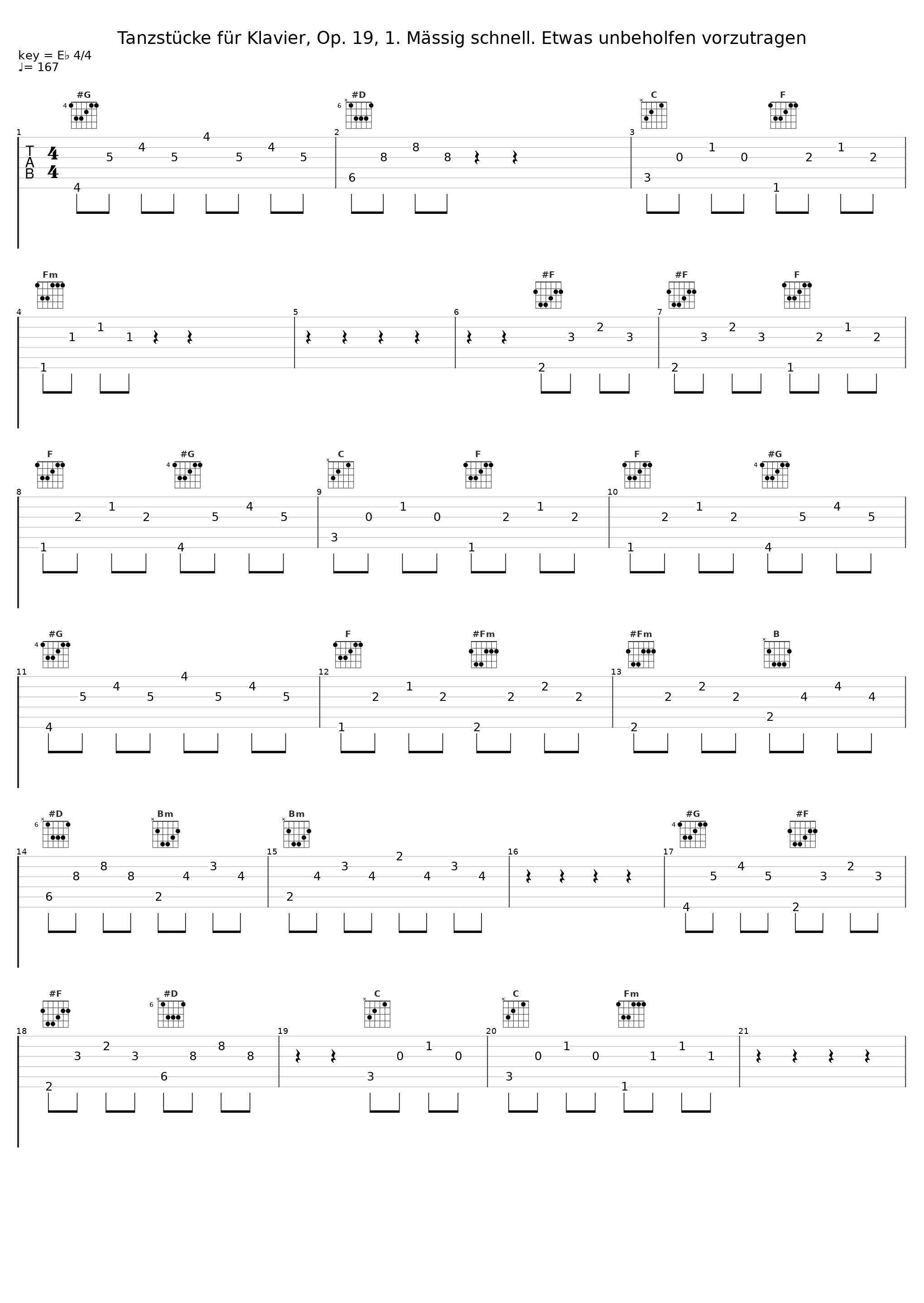 Tanzstücke für Klavier, Op. 19, 1. Mässig schnell. Etwas unbeholfen vorzutragen_Hans Petermandl_1