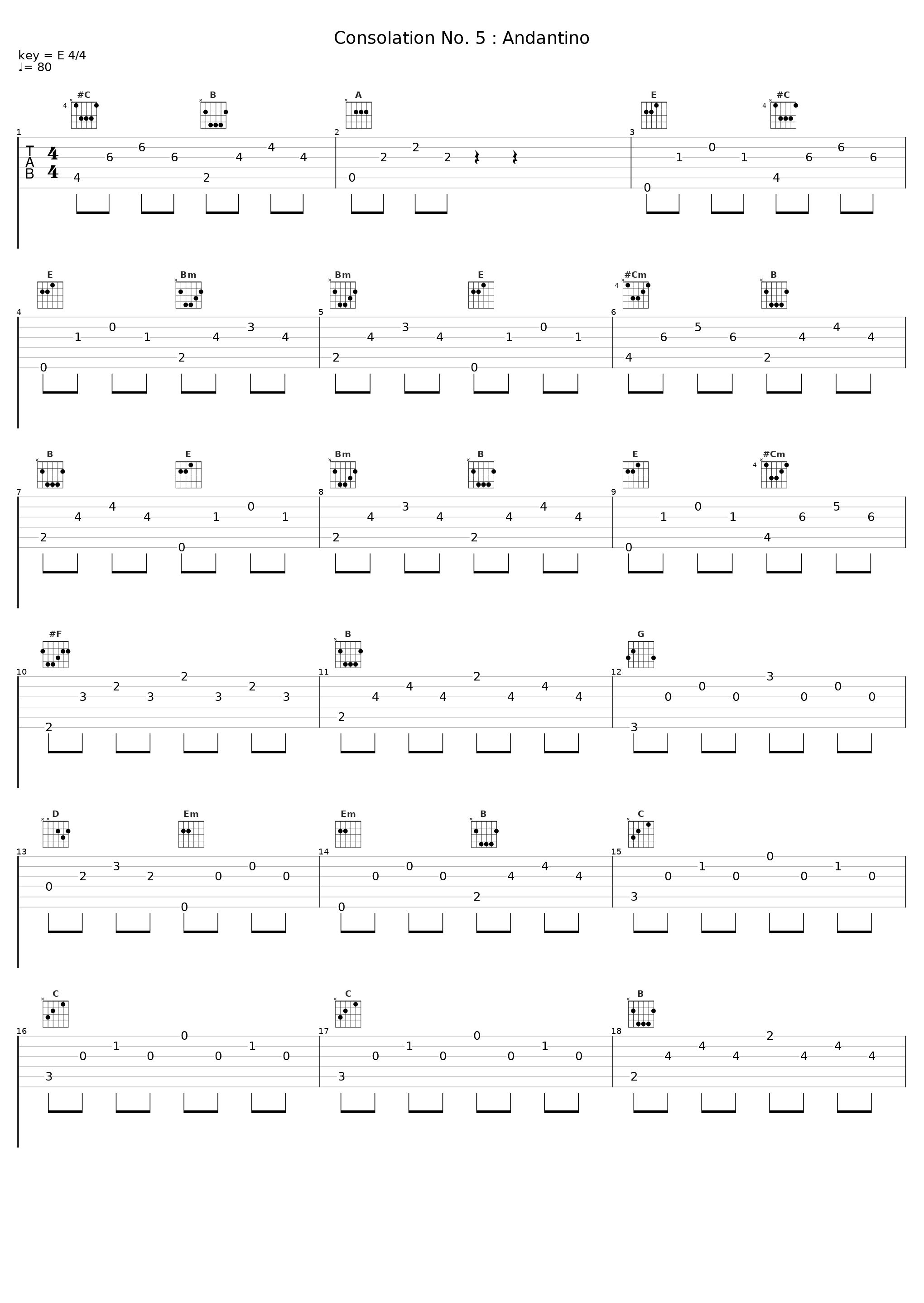 Consolation No. 5 : Andantino_Stéphane Blet,Franz Liszt_1