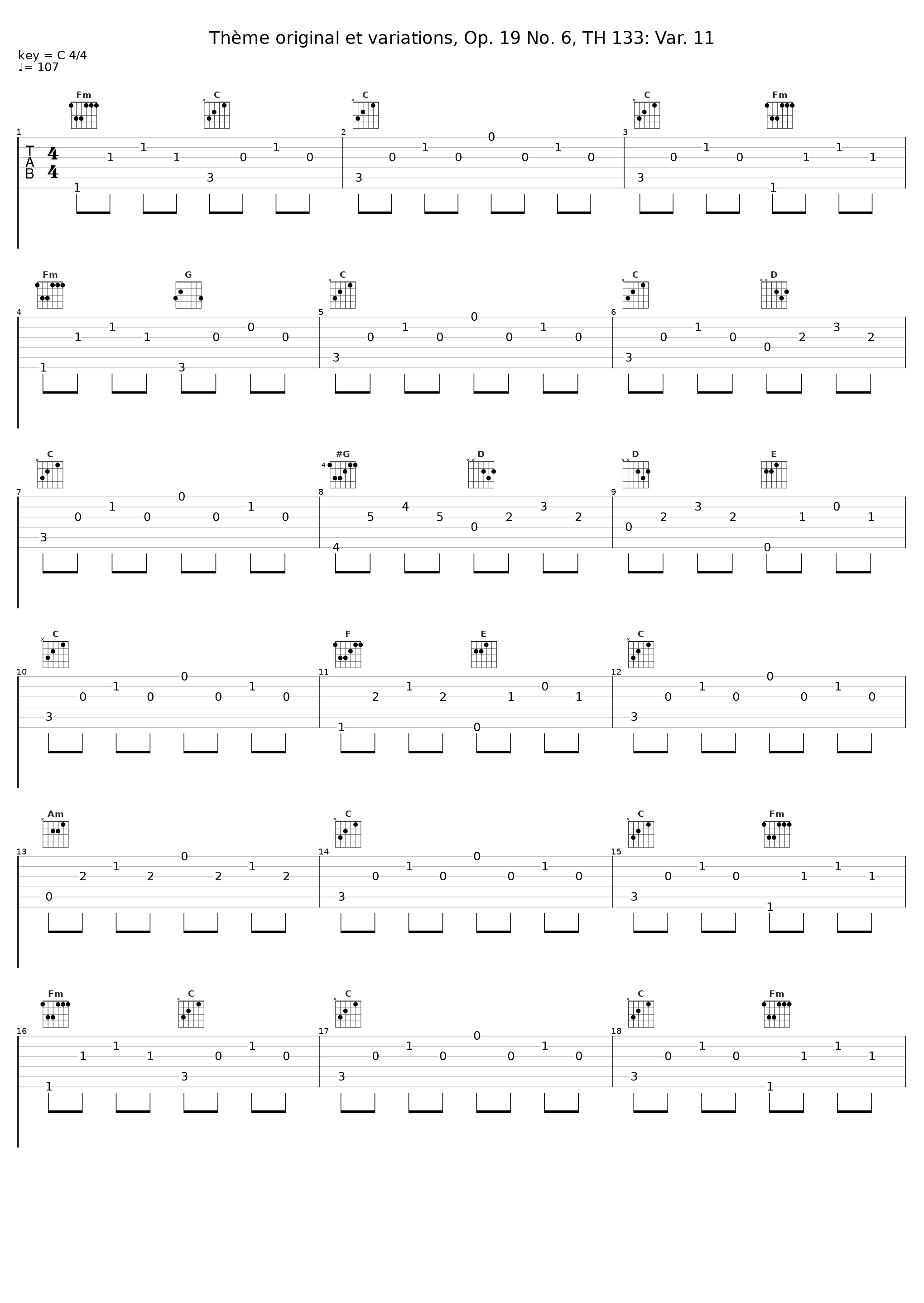 Thème original et variations, Op. 19 No. 6, TH 133: Var. 11_Claudia Schellenberger_1