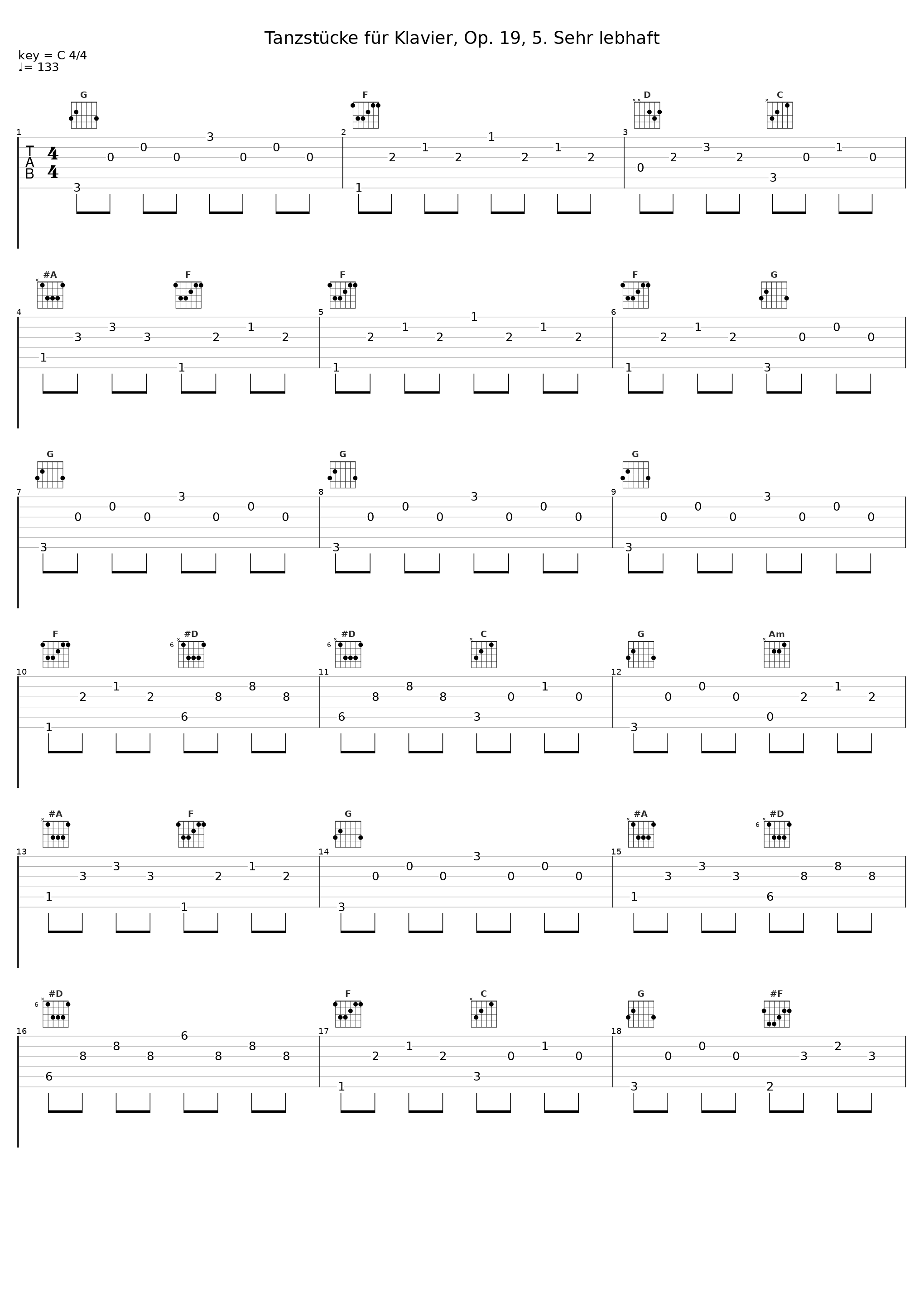 Tanzstücke für Klavier, Op. 19, 5. Sehr lebhaft_Hans Petermandl_1