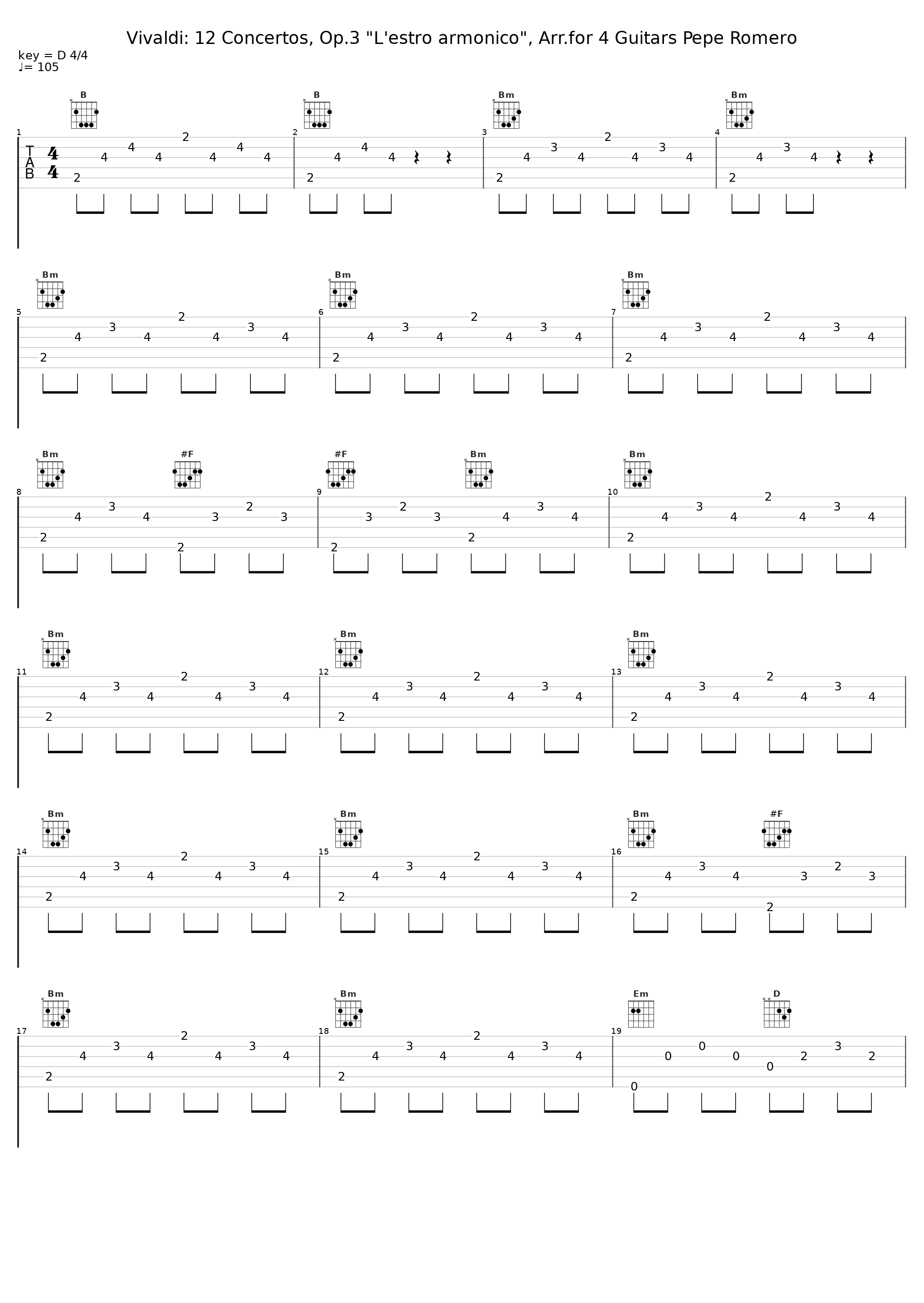 Vivaldi: 12 Concertos, Op.3 "L'estro armonico", Arr.for 4 Guitars Pepe Romero_Angel Romero,Celedonio Romero,Celin Romero,Pepe Romero_1
