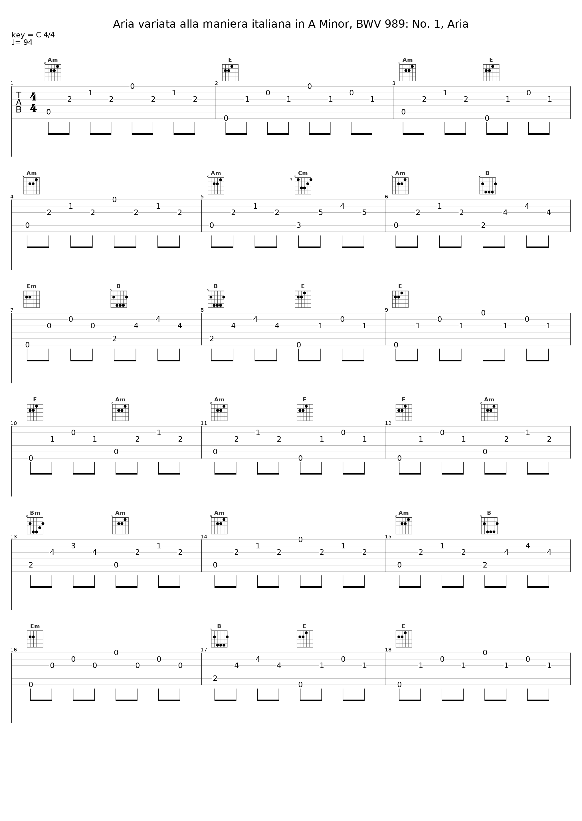 Aria variata alla maniera italiana in A Minor, BWV 989: No. 1, Aria_Chiara Bertoglio_1