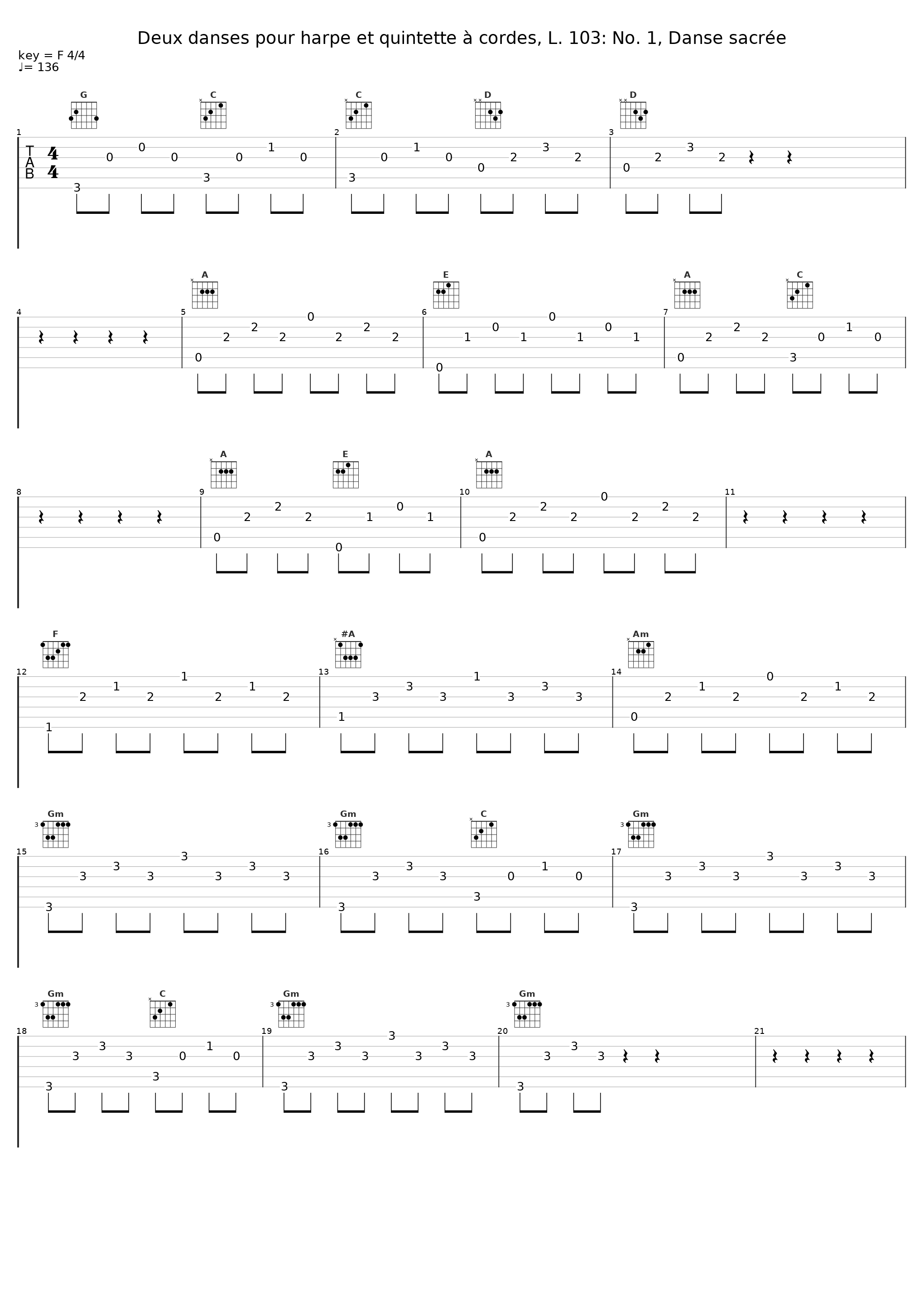 Deux danses pour harpe et quintette à cordes, L. 103: No. 1, Danse sacrée_Marie-Pierre Langlamet,Aline Champion,Luis Esneola,Achille-Claude Debussy_1