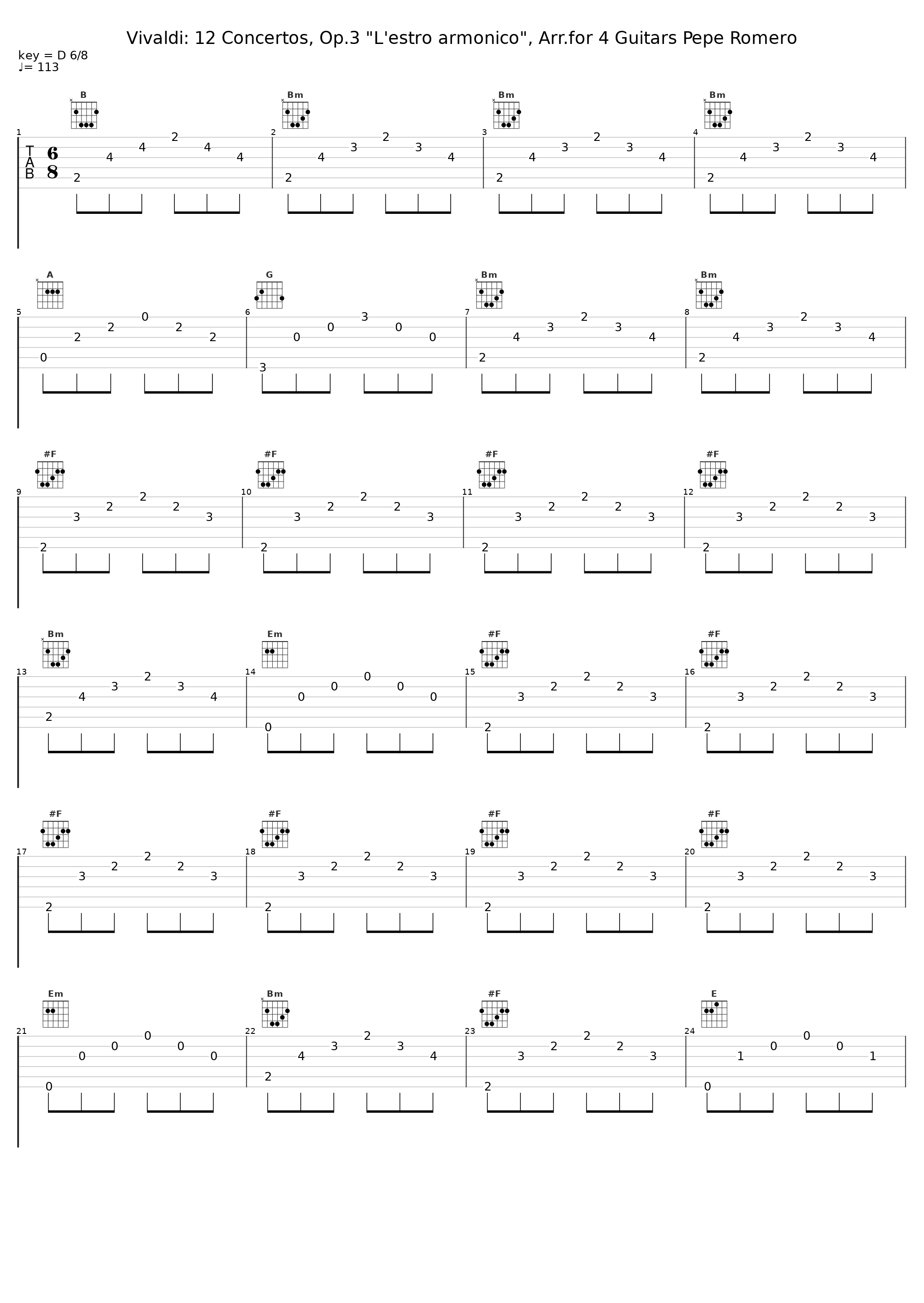 Vivaldi: 12 Concertos, Op.3 "L'estro armonico", Arr.for 4 Guitars Pepe Romero_Angel Romero,Celedonio Romero,Celin Romero,Pepe Romero_1