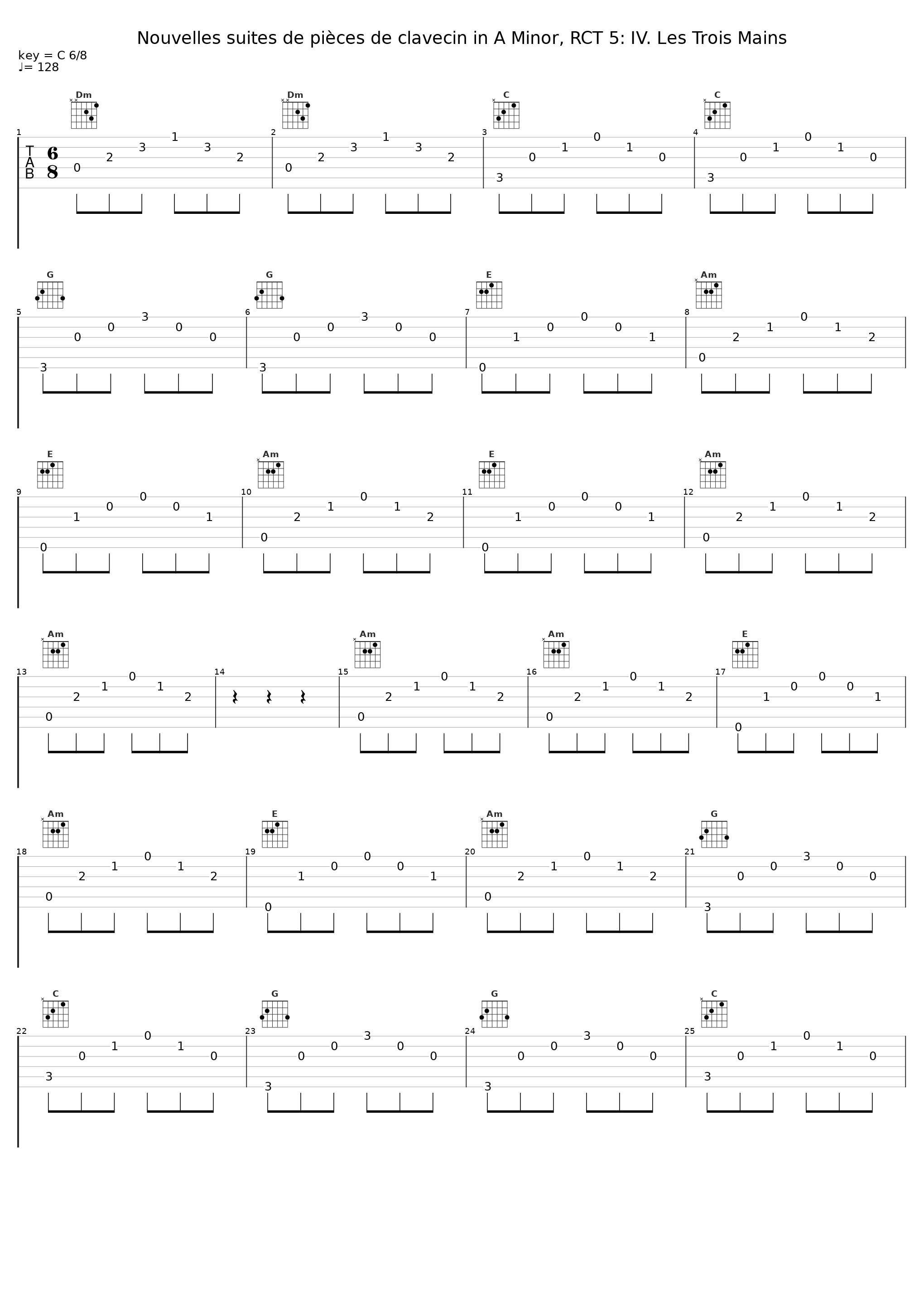 Nouvelles suites de pièces de clavecin in A Minor, RCT 5: IV. Les Trois Mains_Marcin Fleszar_1