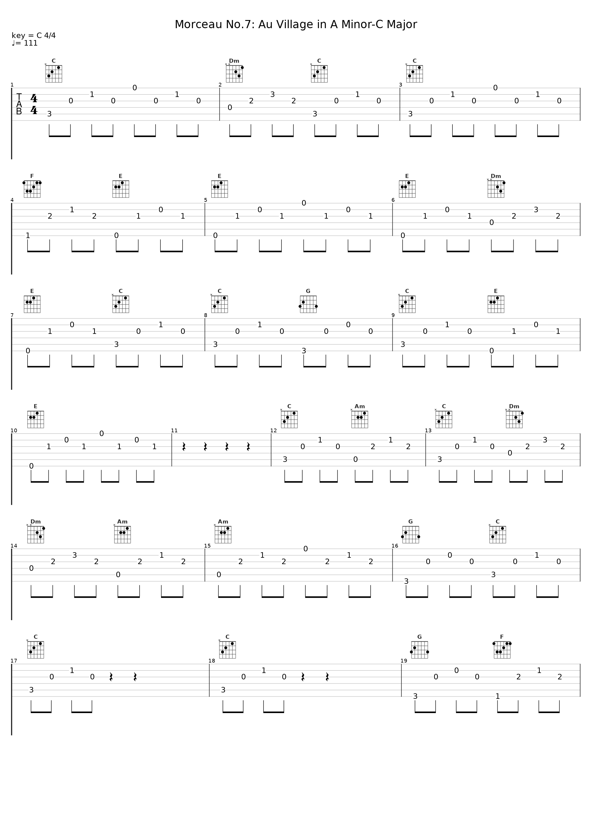 Morceau No.7: Au Village in A Minor-C Major_Gustaf Oloveson_1