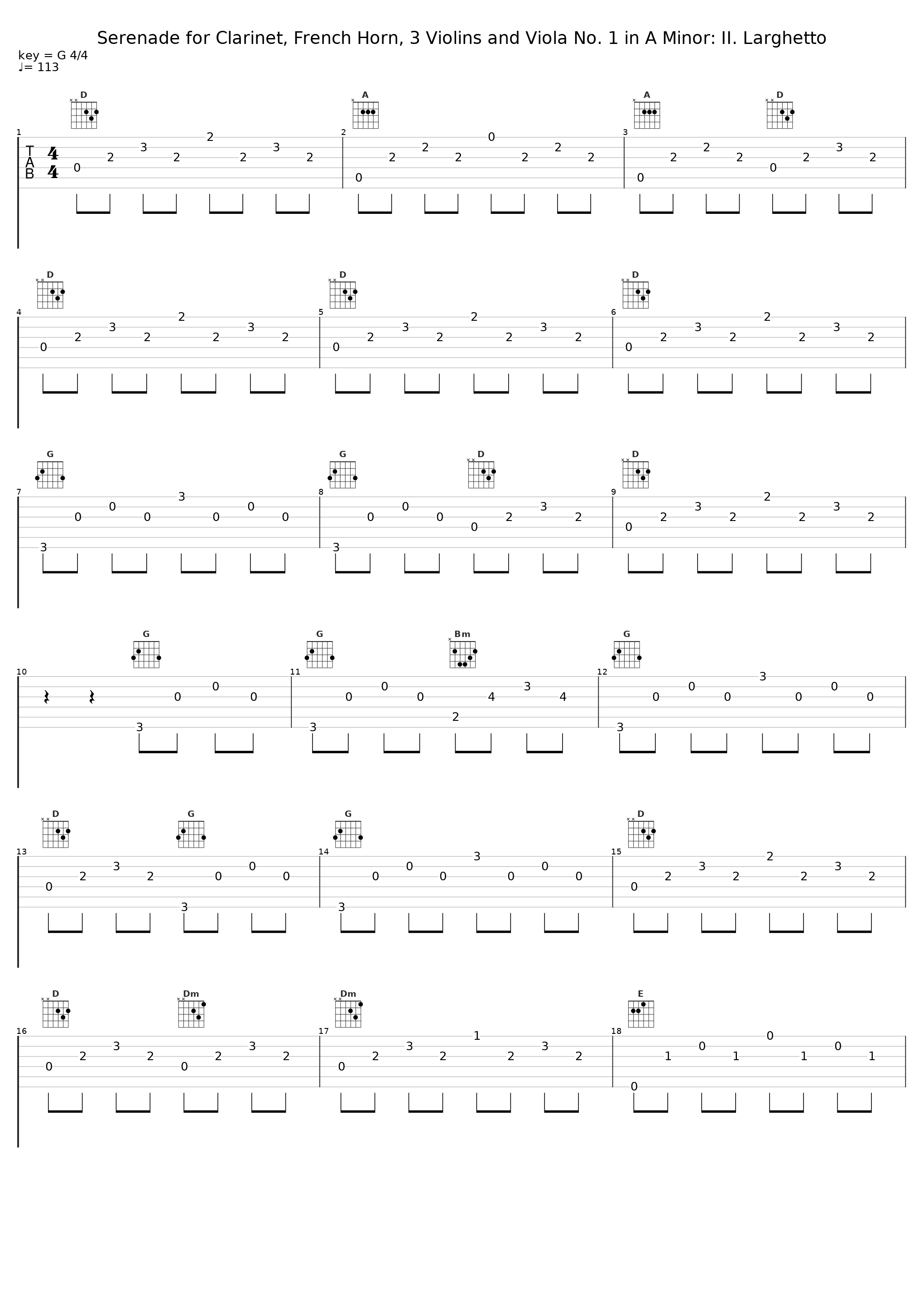 Serenade for Clarinet, French Horn, 3 Violins and Viola No. 1 in A Minor: II. Larghetto_Baborák Ensemble,Radek Baborak,Wenzel Fuchs,Dalibor Karvay_1