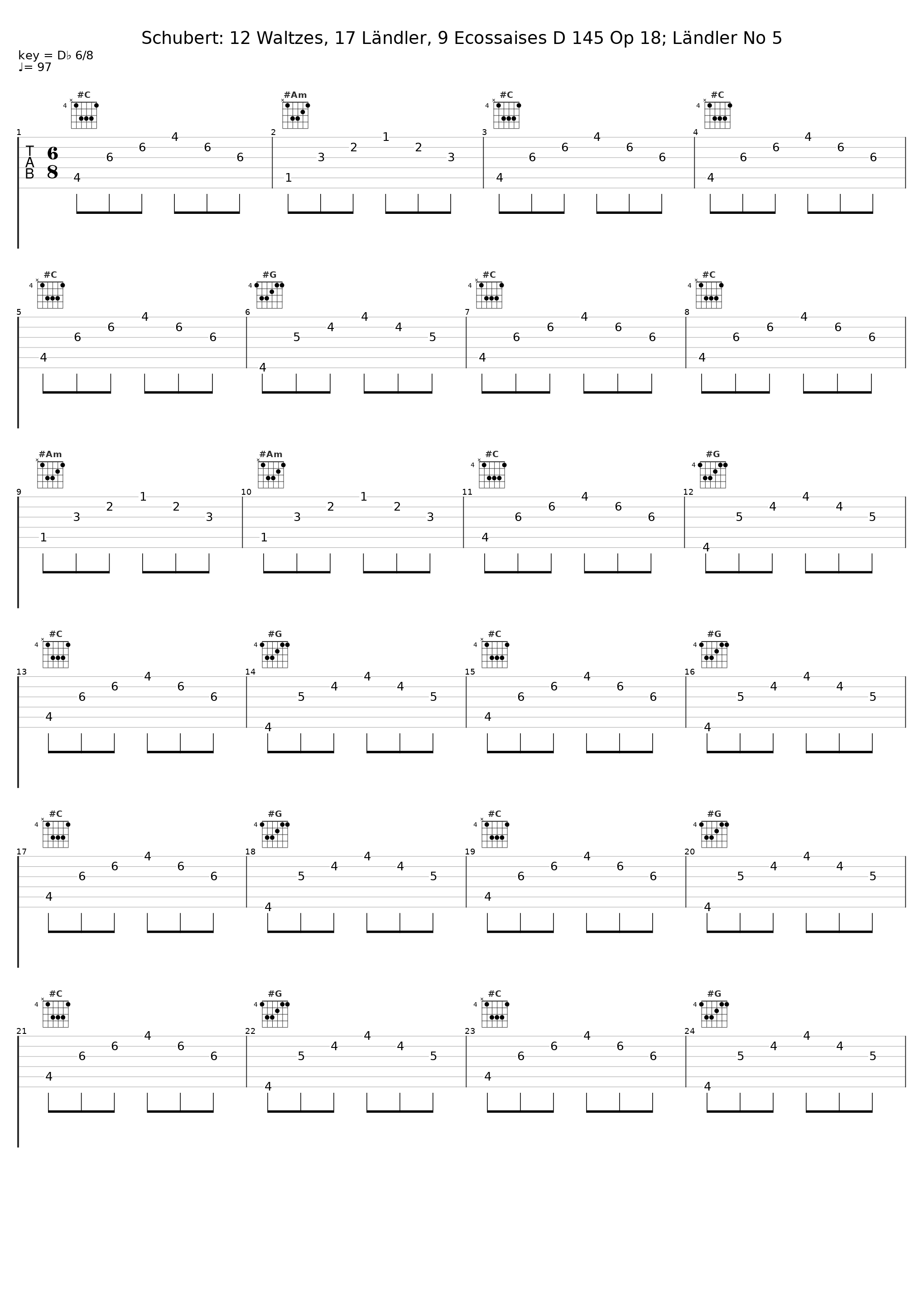 Schubert: 12 Waltzes, 17 Ländler, 9 Ecossaises D 145 Op 18; Ländler No 5_Karl Betz_1