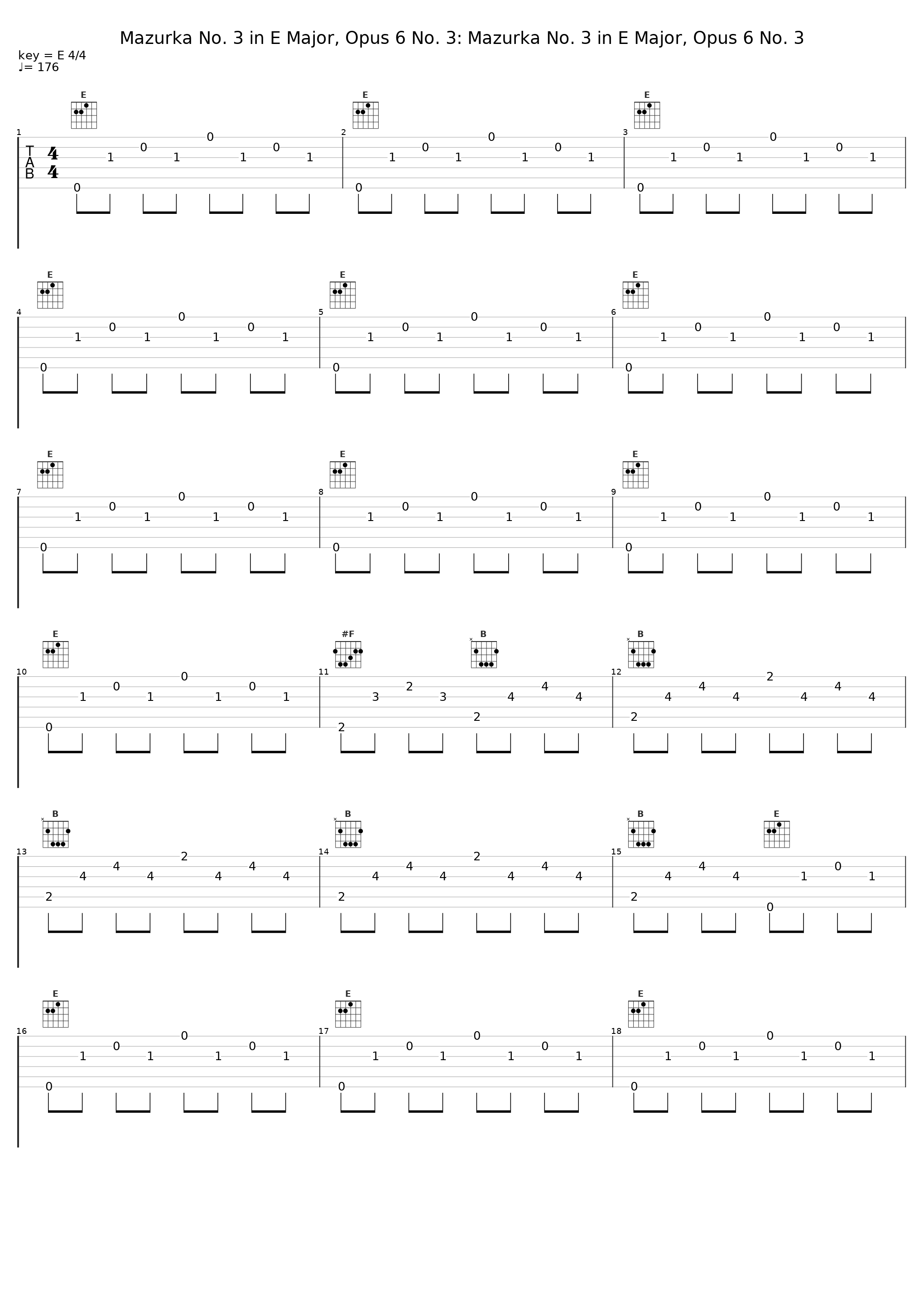 Mazurka No. 3 in E Major, Opus 6 No. 3: Mazurka No. 3 in E Major, Opus 6 No. 3_Arthur Rubenstein,Frédéric Chopin_1