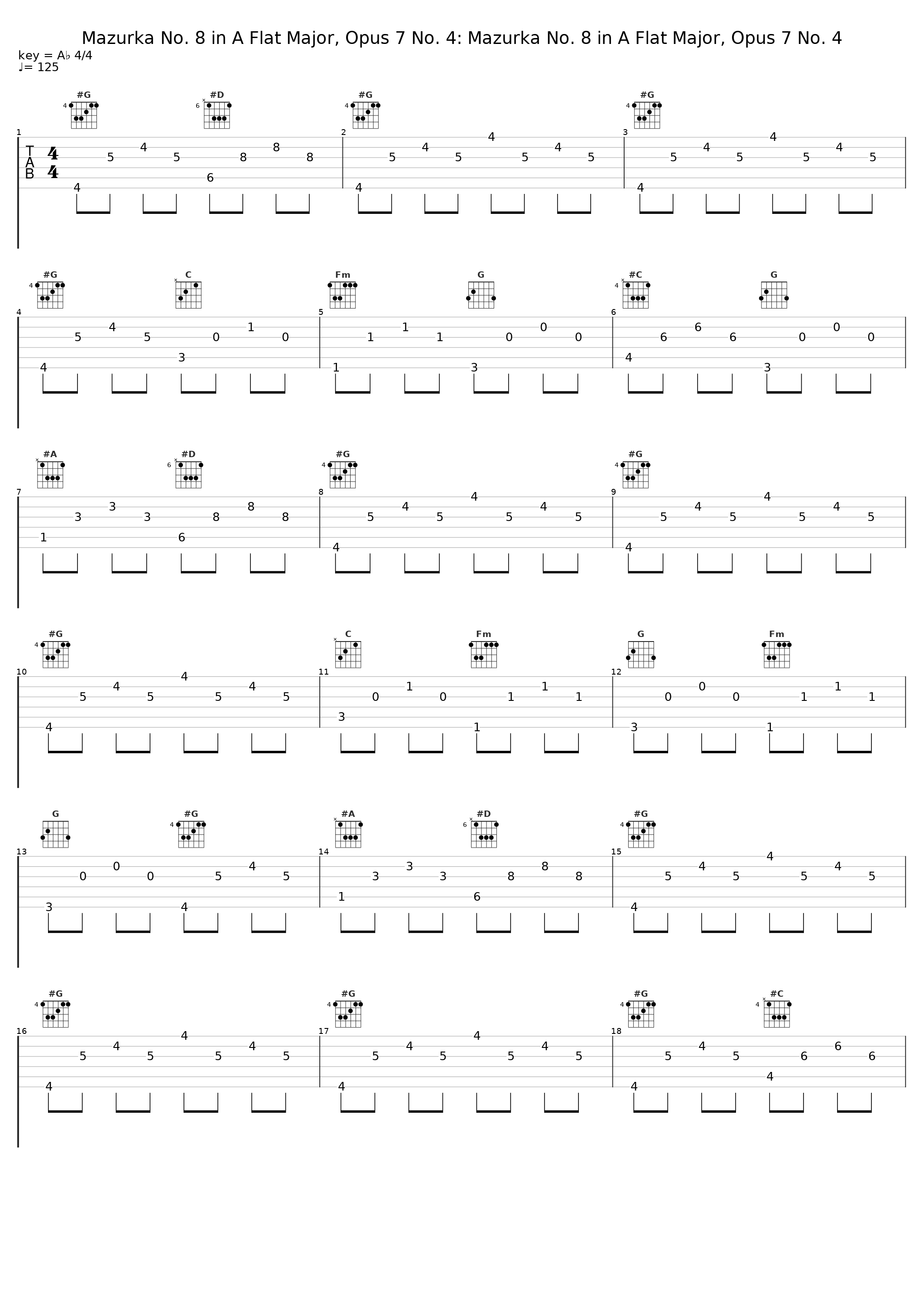 Mazurka No. 8 in A Flat Major, Opus 7 No. 4: Mazurka No. 8 in A Flat Major, Opus 7 No. 4_Arthur Rubenstein,Frédéric Chopin_1