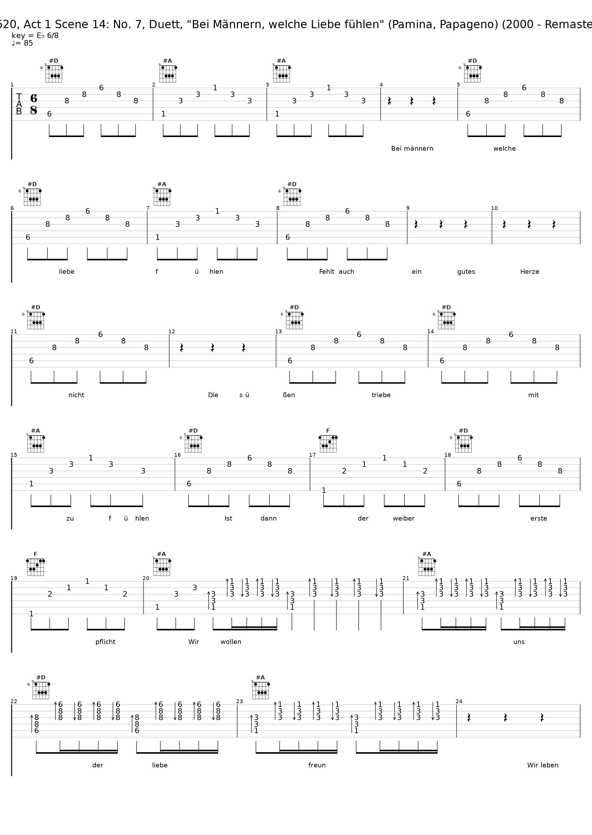 Die Zauberflöte, K. 620, Act 1 Scene 14: No. 7, Duett, "Bei Männern, welche Liebe fühlen" (Pamina, Papageno) (2000 - Remaster|Pamina/Papageno)_Gundula Janowitz,Walter Berry,Philharmonia Orchestra,Otto Klemperer_1