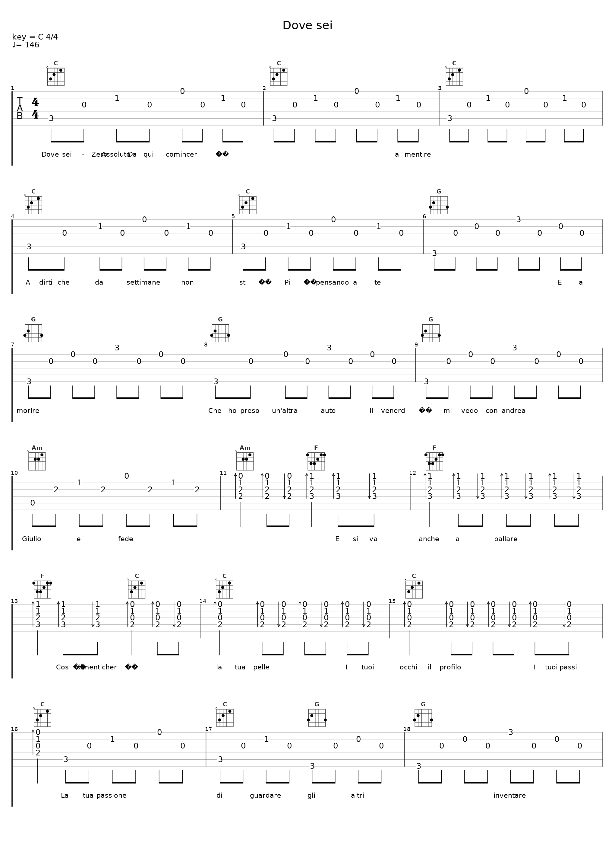 Dove sei_Zero Assoluto_1
