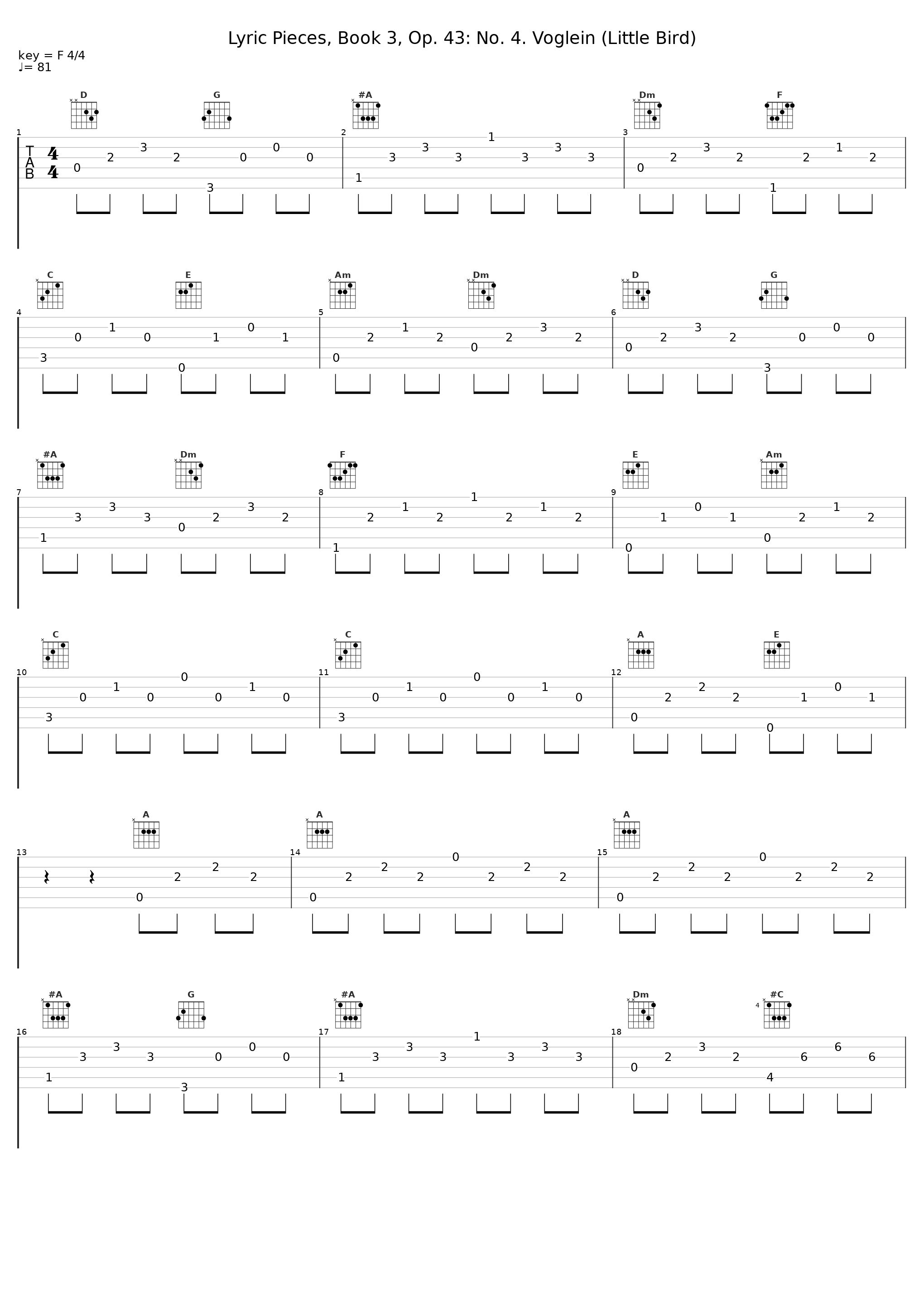 Lyric Pieces, Book 3, Op. 43: No. 4. Voglein (Little Bird)_Marián Lapšanský_1