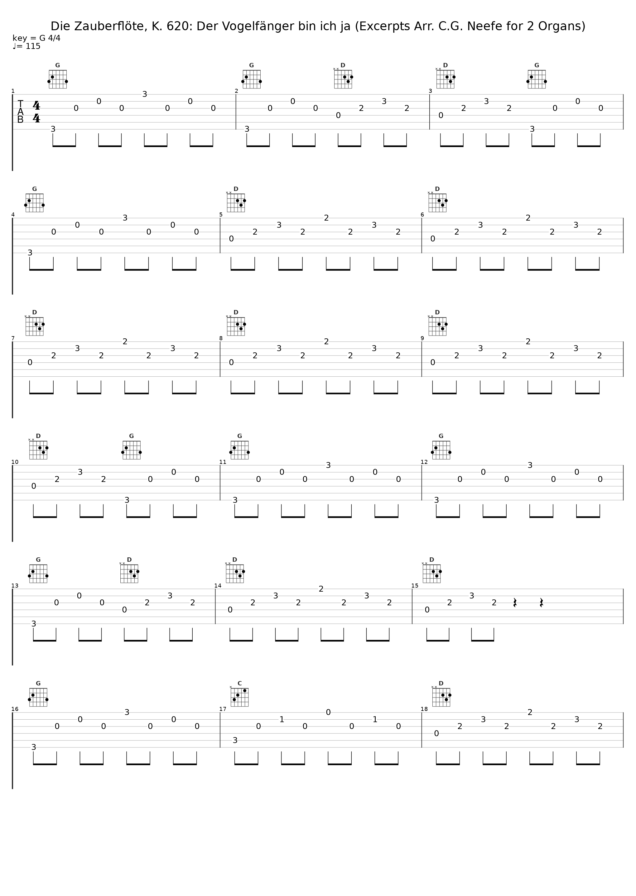 Die Zauberflöte, K. 620: Der Vogelfänger bin ich ja (Excerpts Arr. C.G. Neefe for 2 Organs)_Zeno Bianchini,Christian Lambour_1