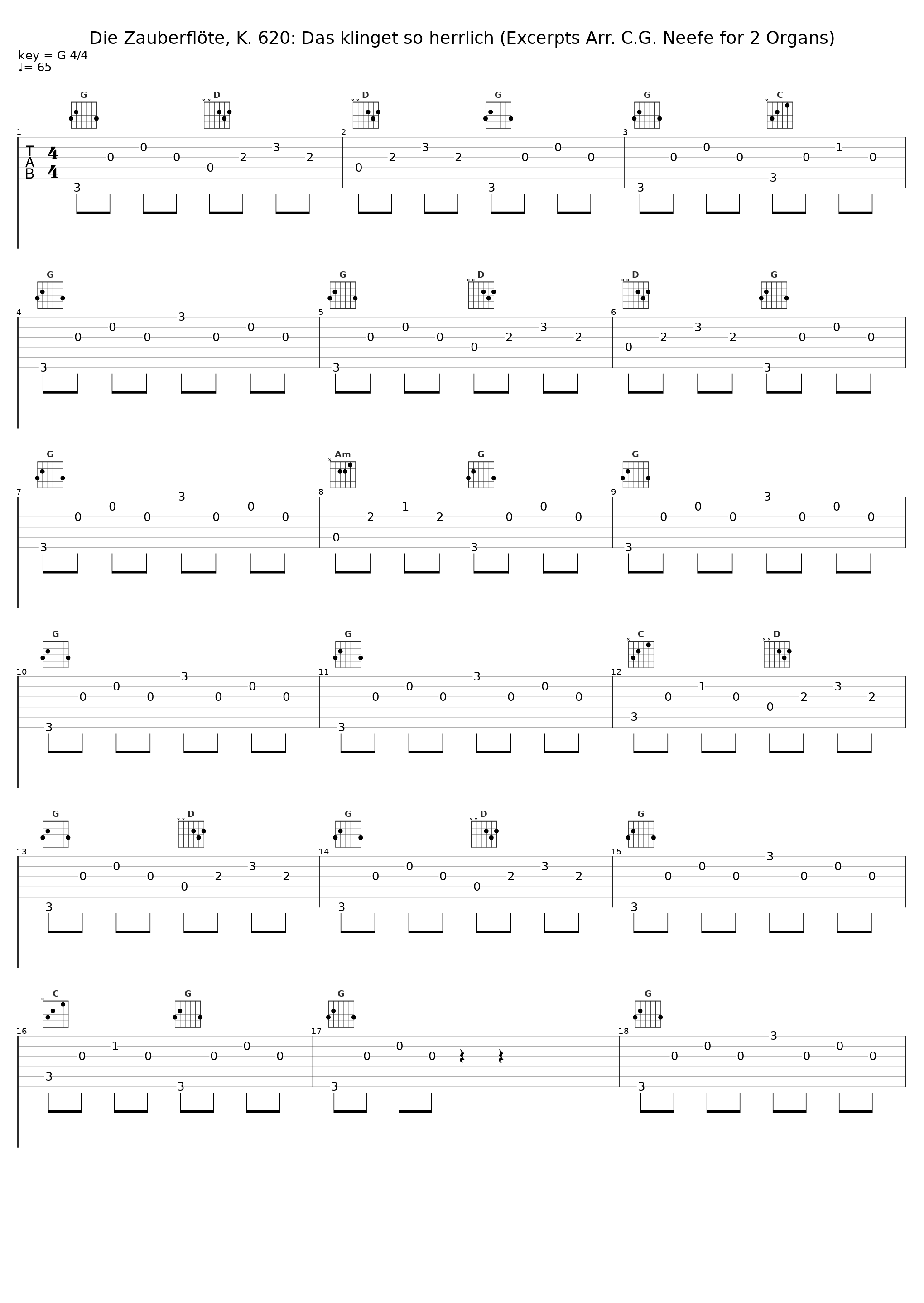 Die Zauberflöte, K. 620: Das klinget so herrlich (Excerpts Arr. C.G. Neefe for 2 Organs)_Zeno Bianchini,Christian Lambour_1