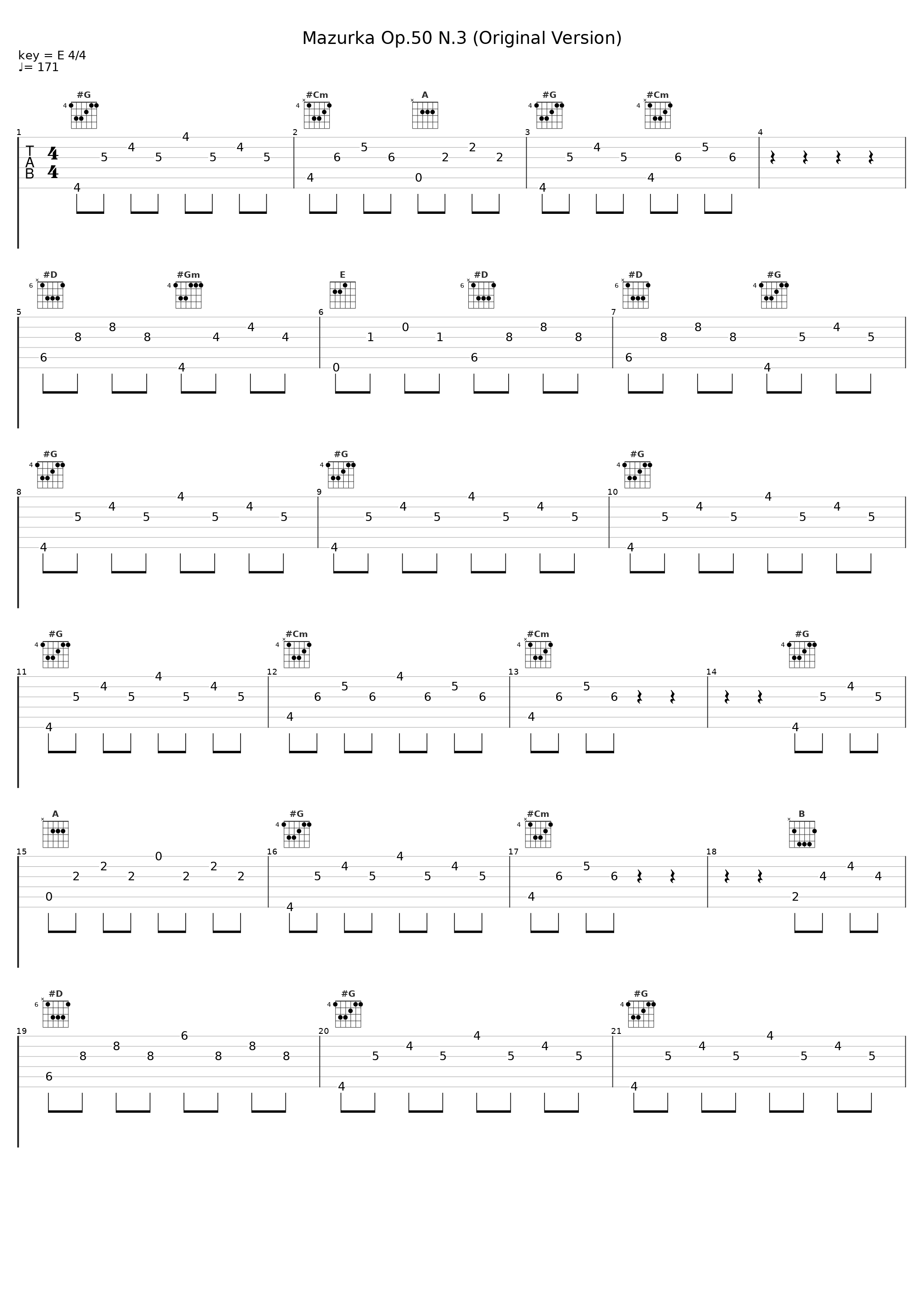 Mazurka Op.50 N.3 (Original Version)_Frédéric Chopin,C Red_1