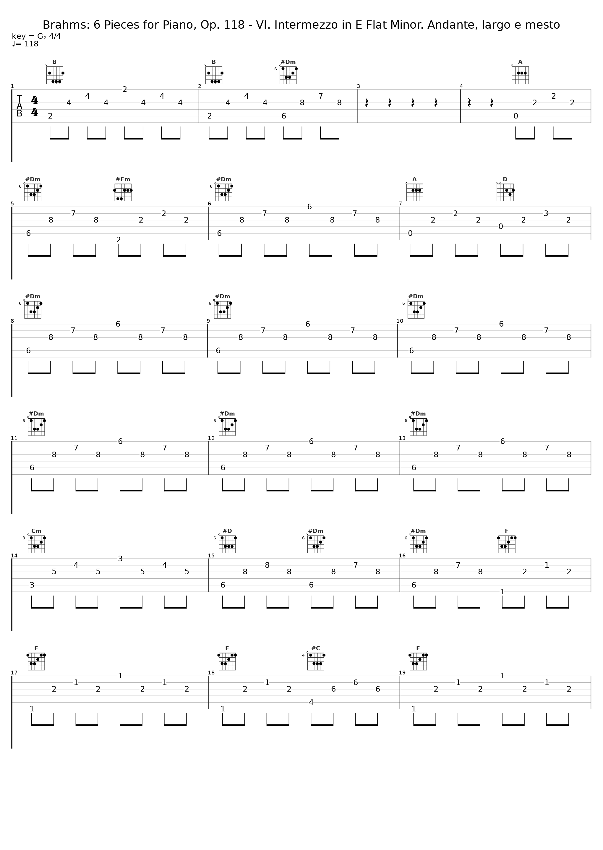 Brahms: 6 Pieces for Piano, Op. 118 - VI. Intermezzo in E Flat Minor. Andante, largo e mesto_赵成珍_1