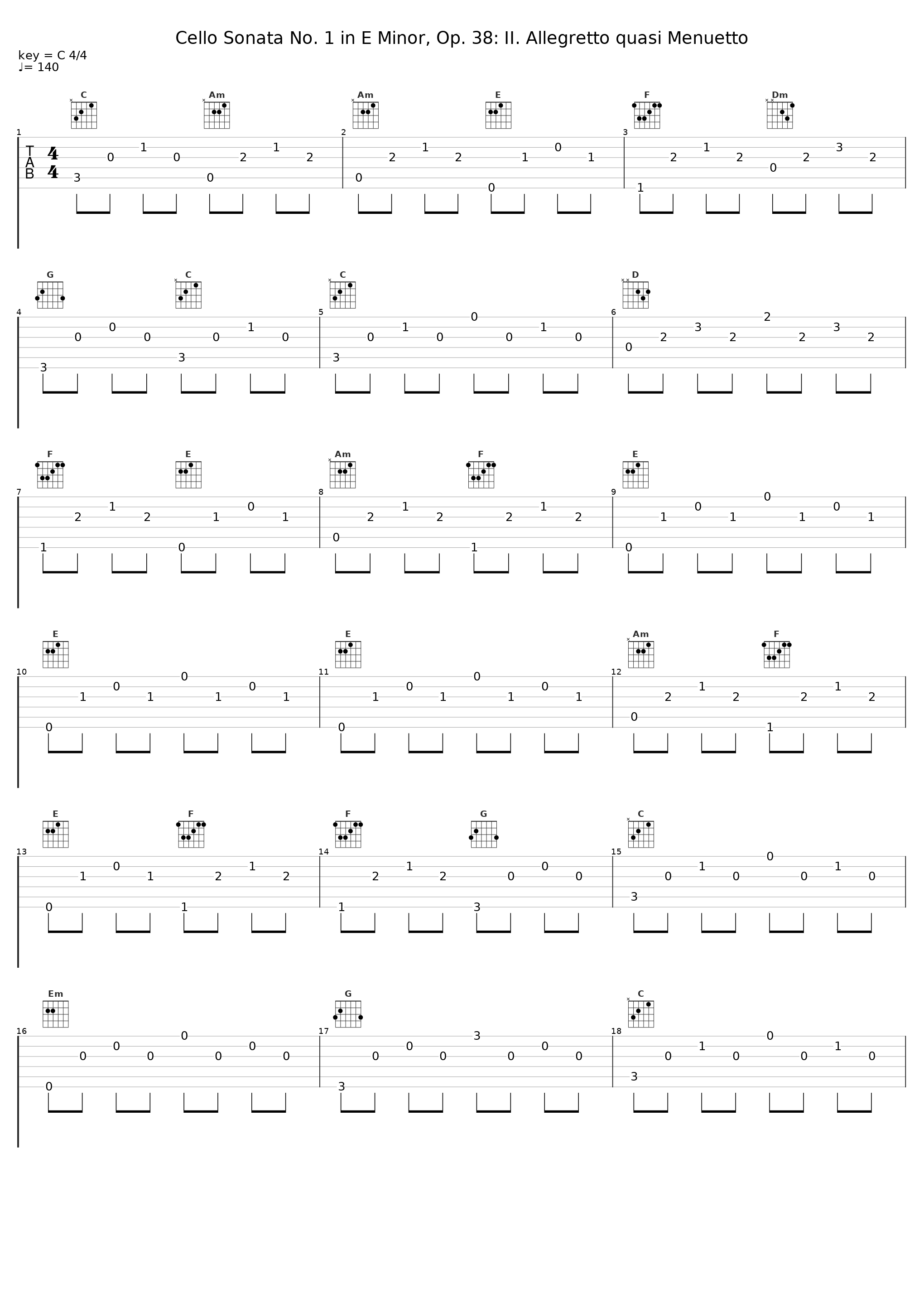 Cello Sonata No. 1 in E Minor, Op. 38: II. Allegretto quasi Menuetto_K.M. Moo_1