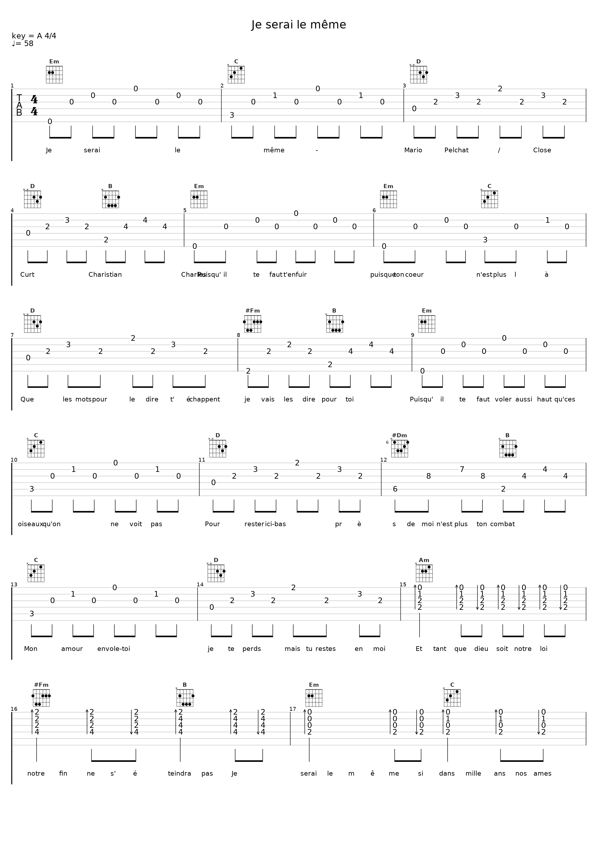 Je serai le même_Mario Pelchat,Close Curt Charistian Charles_1