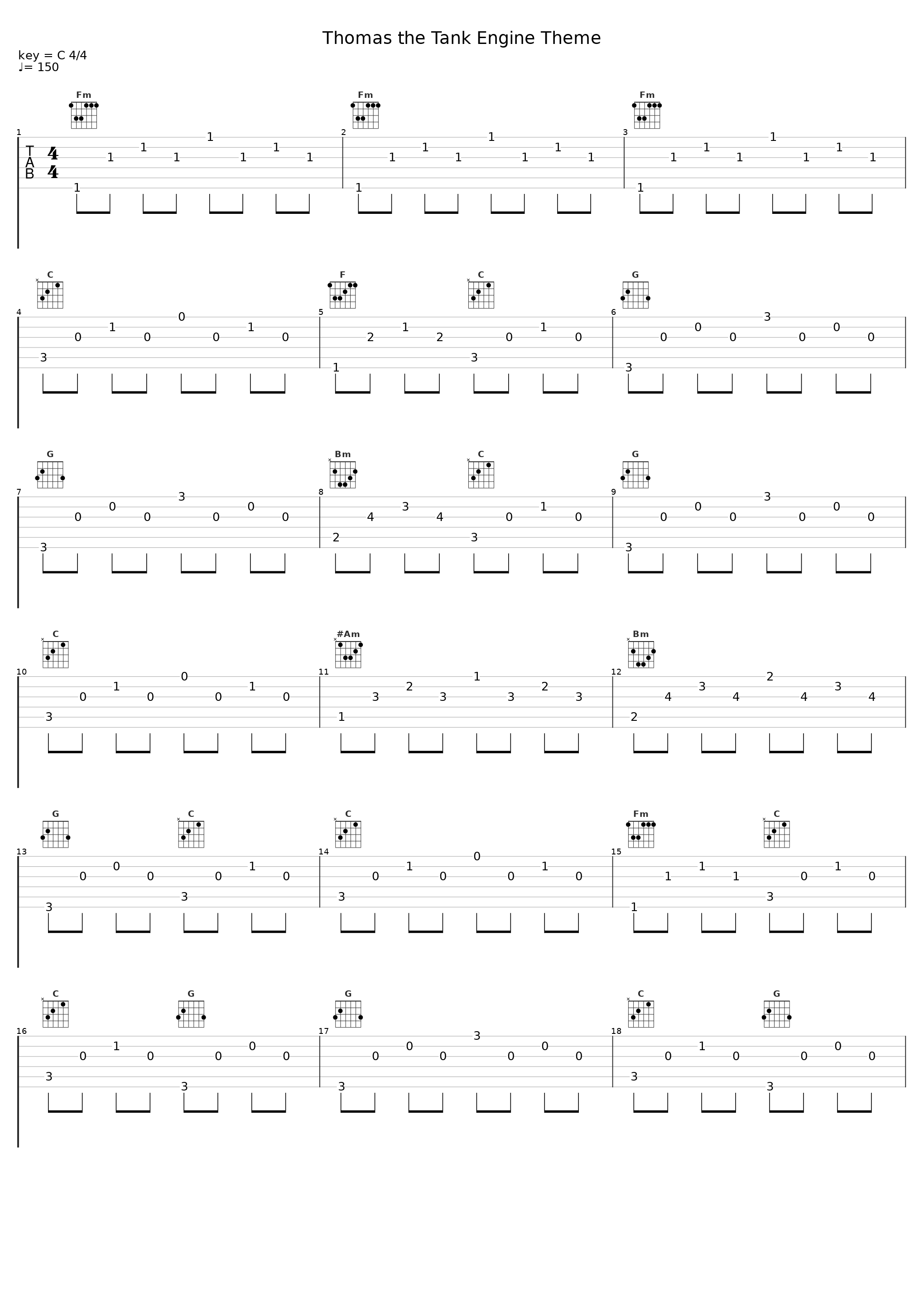 Thomas the Tank Engine Theme_Sheet Music Boss_1