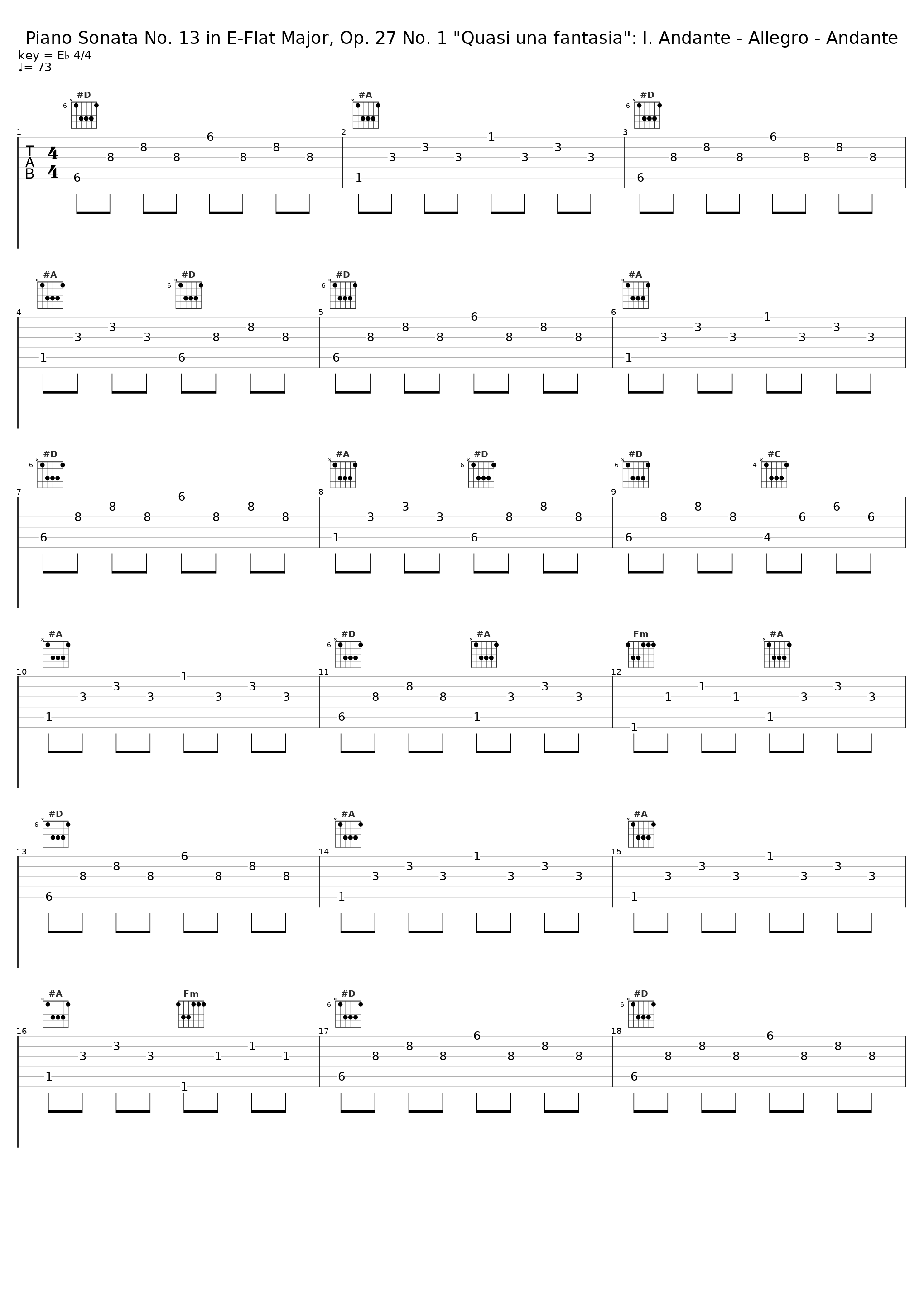 Piano Sonata No. 13 in E-Flat Major, Op. 27 No. 1 "Quasi una fantasia": I. Andante - Allegro - Andante_François-Frédéric Guy,Ludwig van Beethoven_1