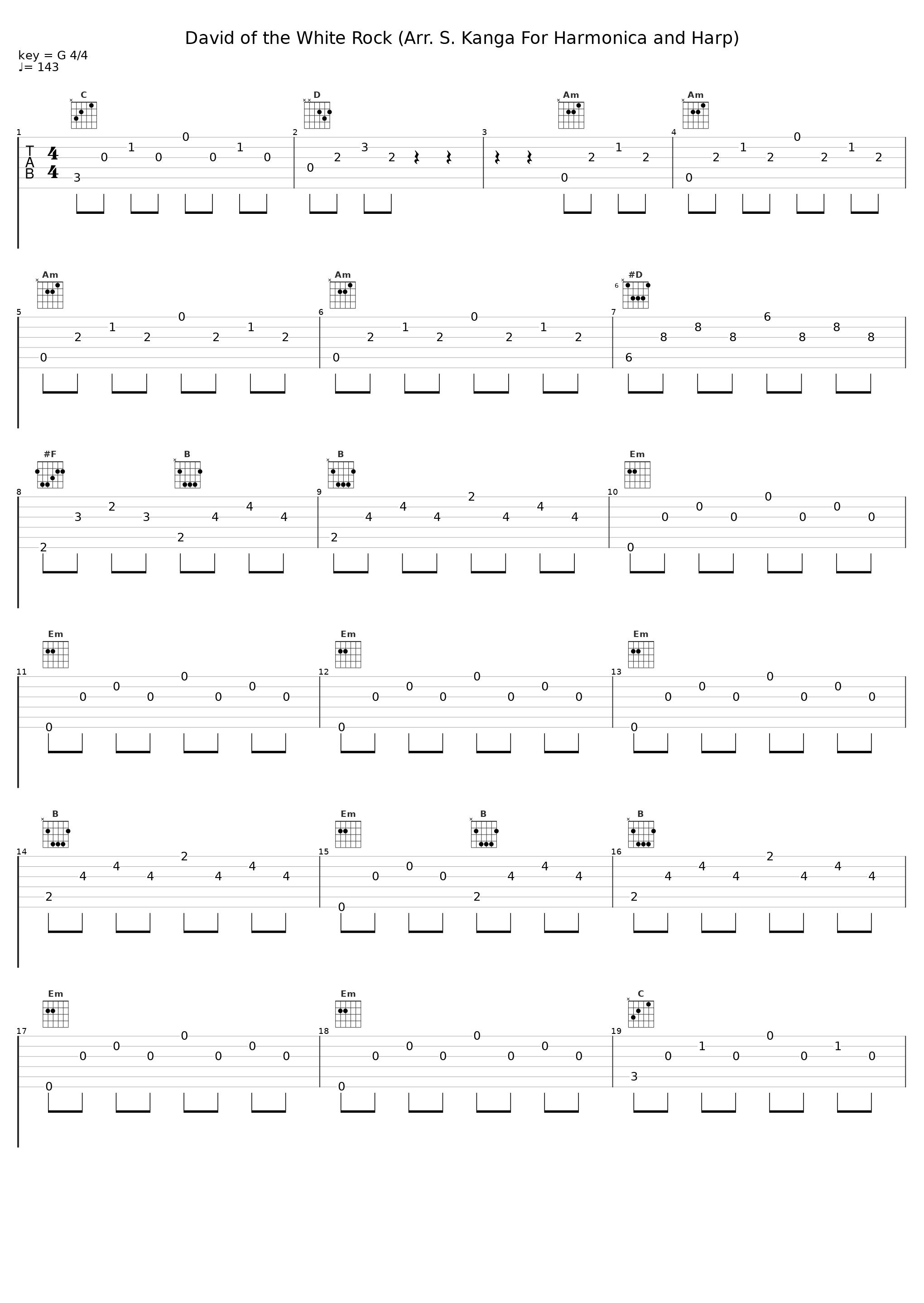 David of the White Rock (Arr. S. Kanga For Harmonica and Harp)_Tommy Reilly,Skaila Kanga_1