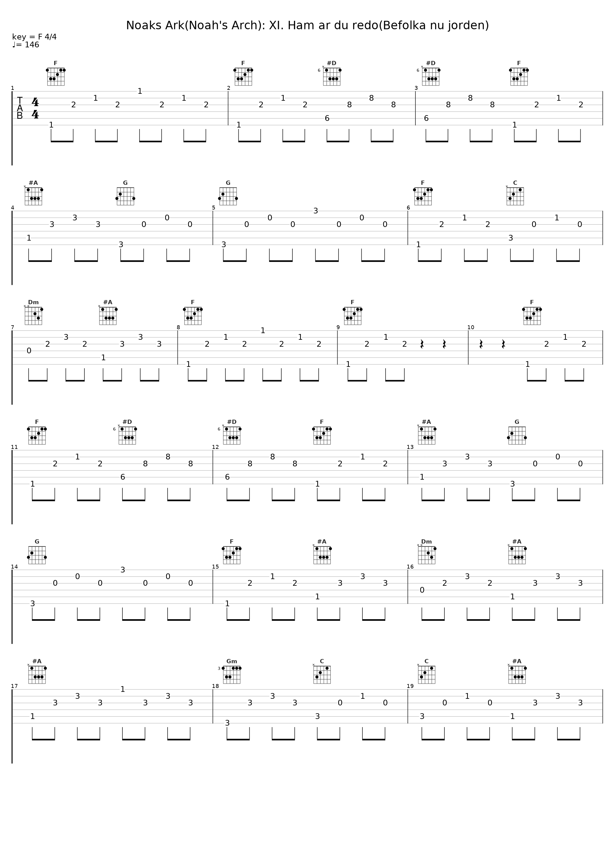 Noaks Ark(Noah's Arch): XI. Ham ar du redo(Befolka nu jorden)_Nils Lindberg_1