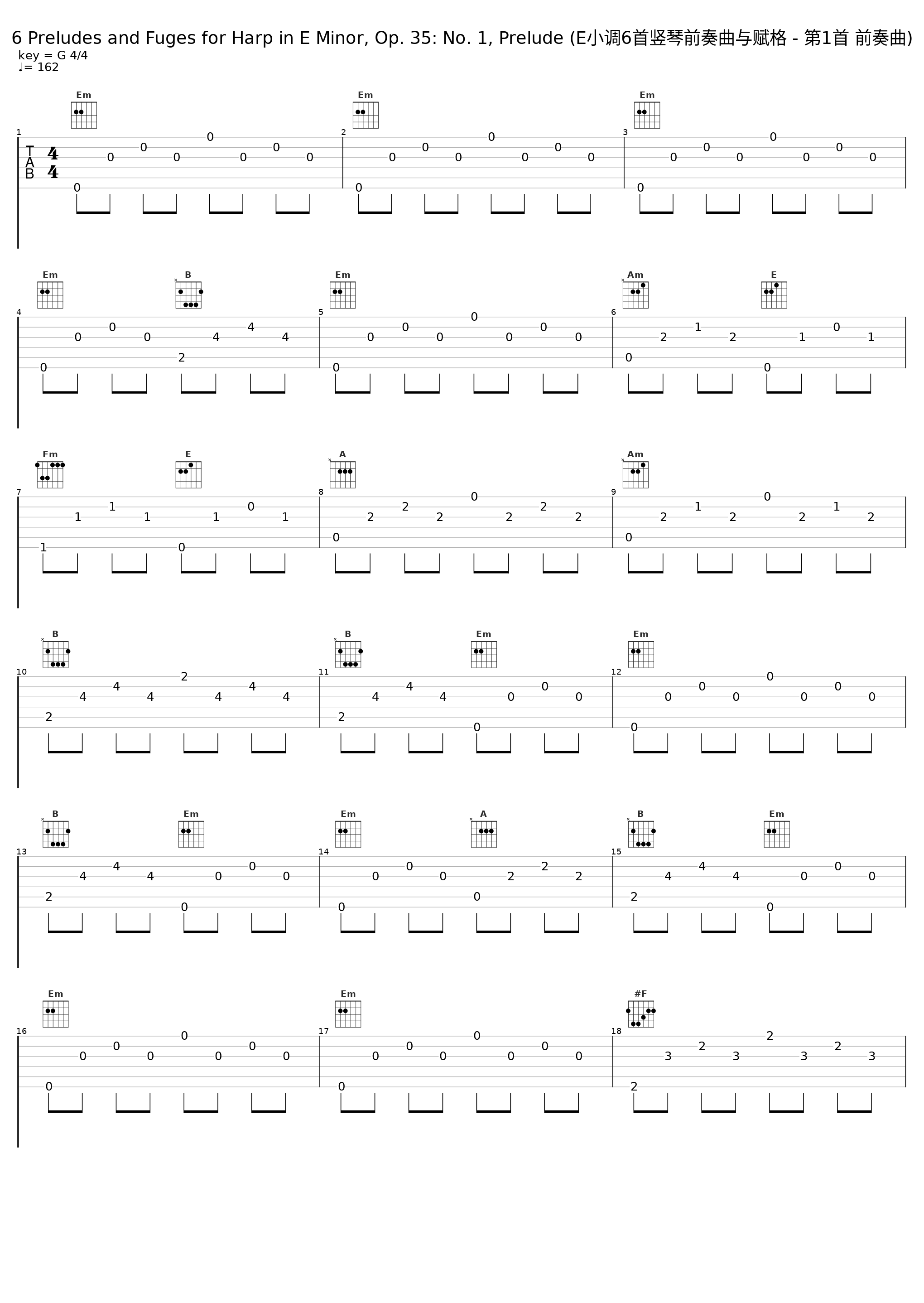 6 Preludes and Fuges for Harp in E Minor, Op. 35: No. 1, Prelude (E小调6首竖琴前奏曲与赋格 - 第1首 前奏曲)_Emilie Jaulmes_1