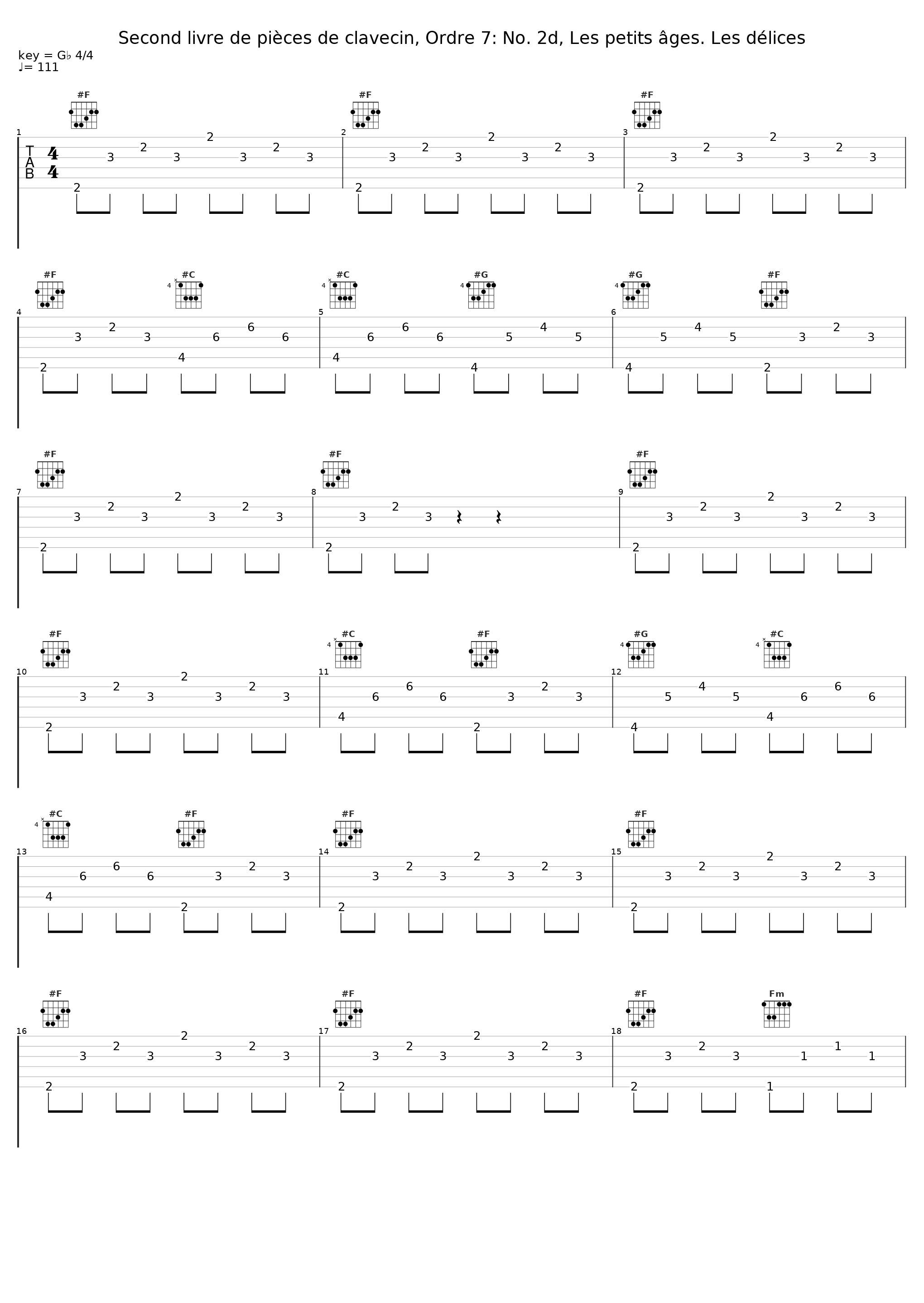 Second livre de pièces de clavecin, Ordre 7: No. 2d, Les petits âges. Les délices_Jory Vinikour_1