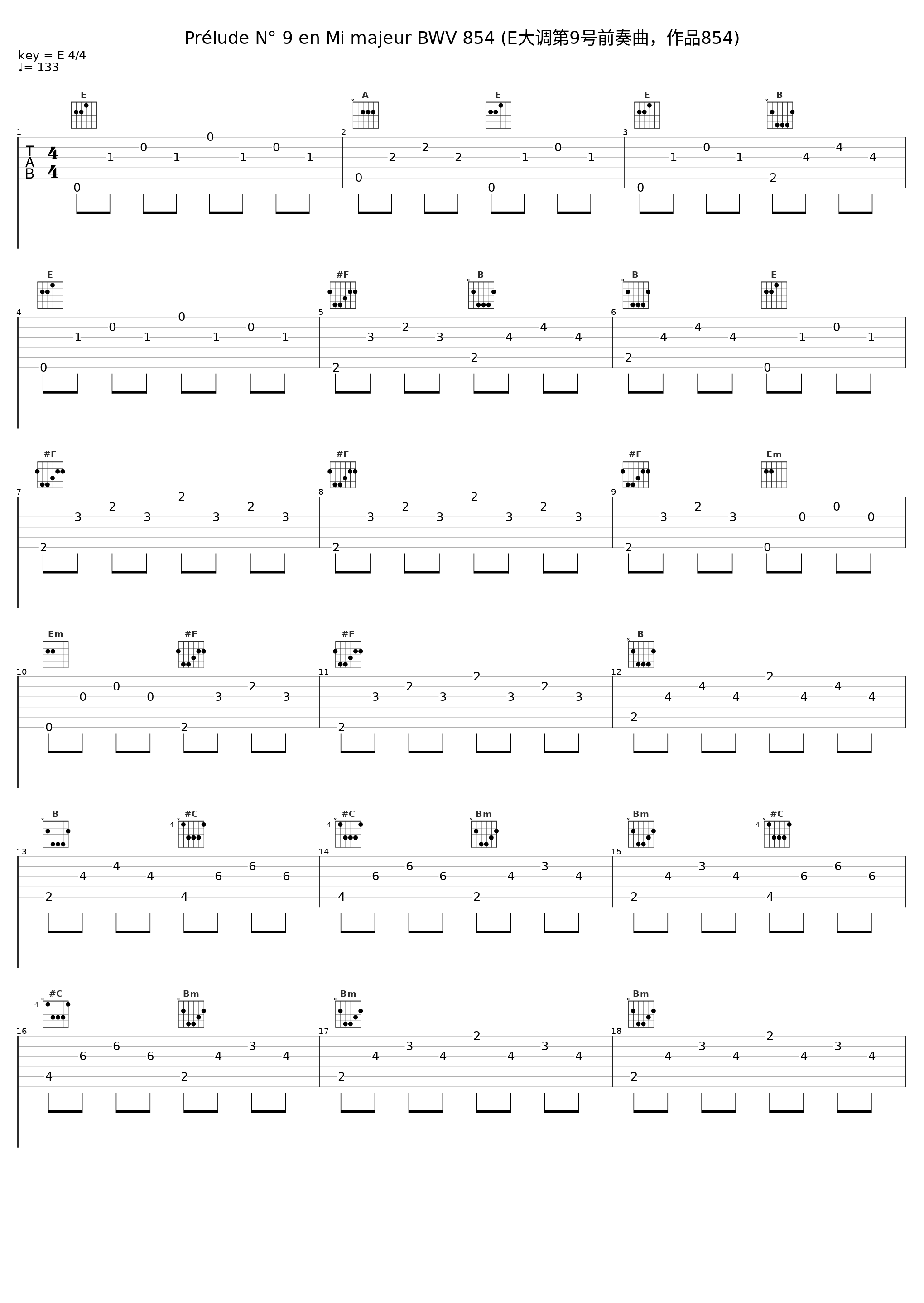 Prélude N° 9 en Mi majeur BWV 854 (E大调第9号前奏曲，作品854)_朱晓玫_1