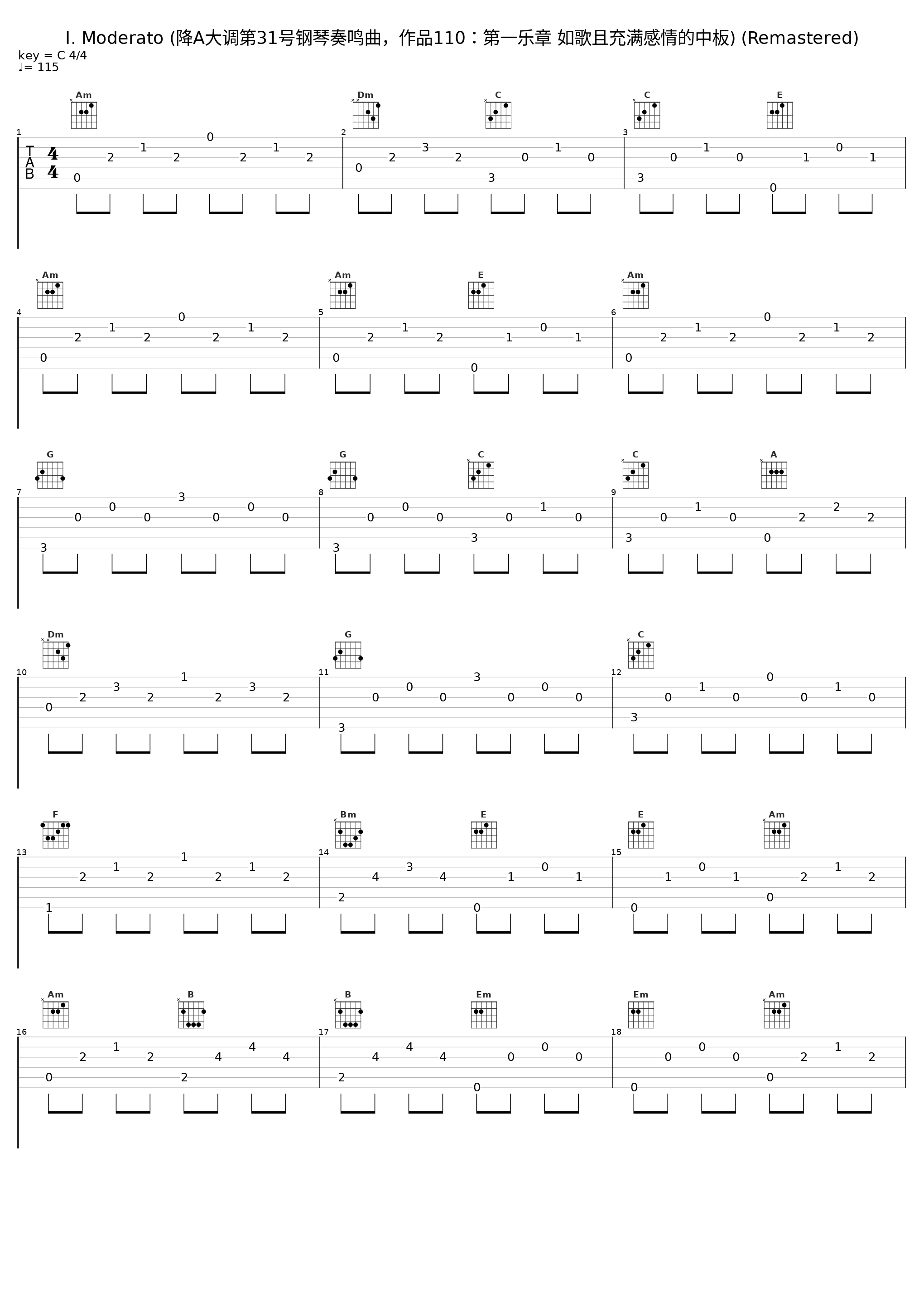 I. Moderato (降A大调第31号钢琴奏鸣曲，作品110：第一乐章 如歌且充满感情的中板) (Remastered)_Glenn Gould_1