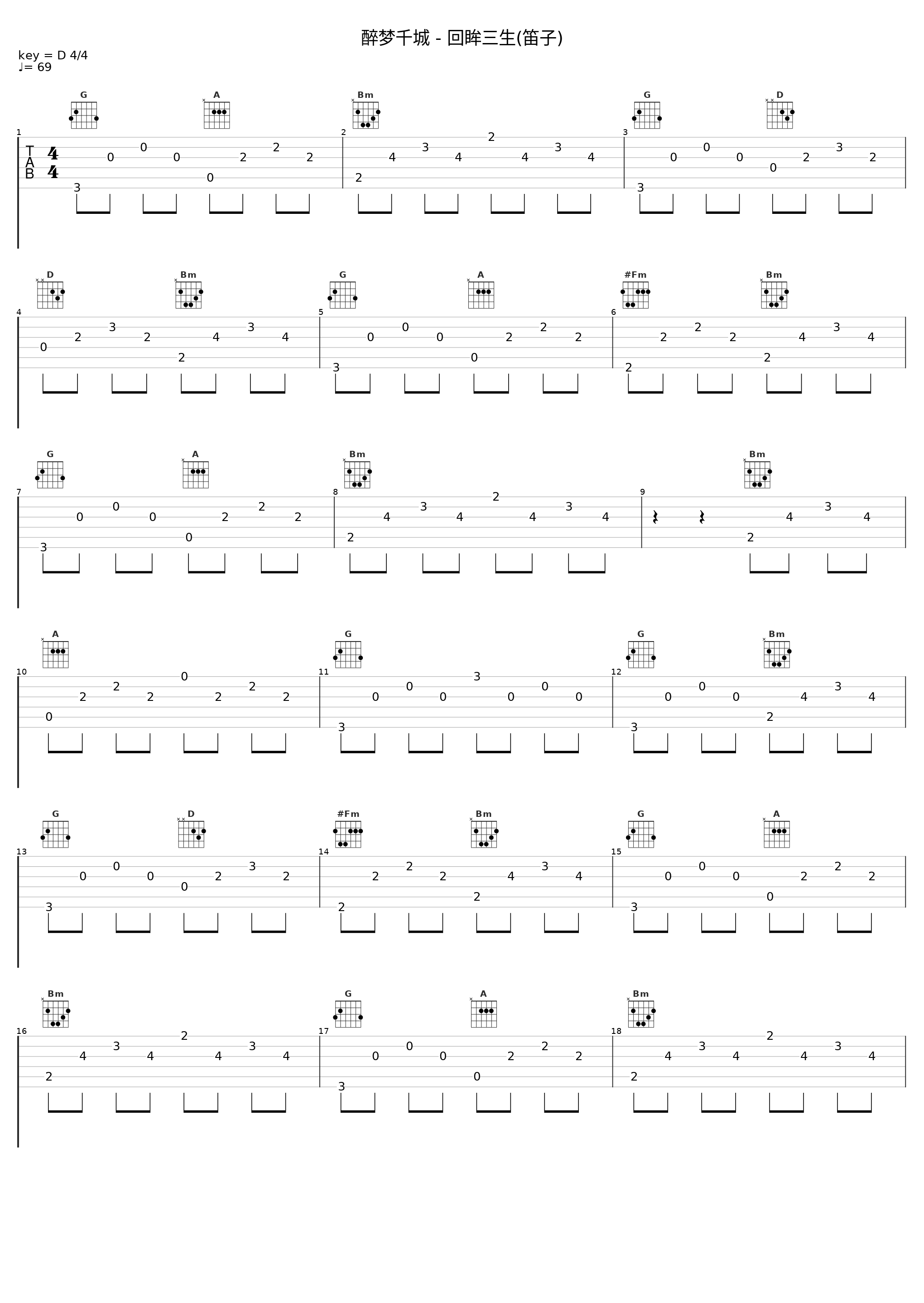 醉梦千城 - 回眸三生(笛子)_Chamber橙_1