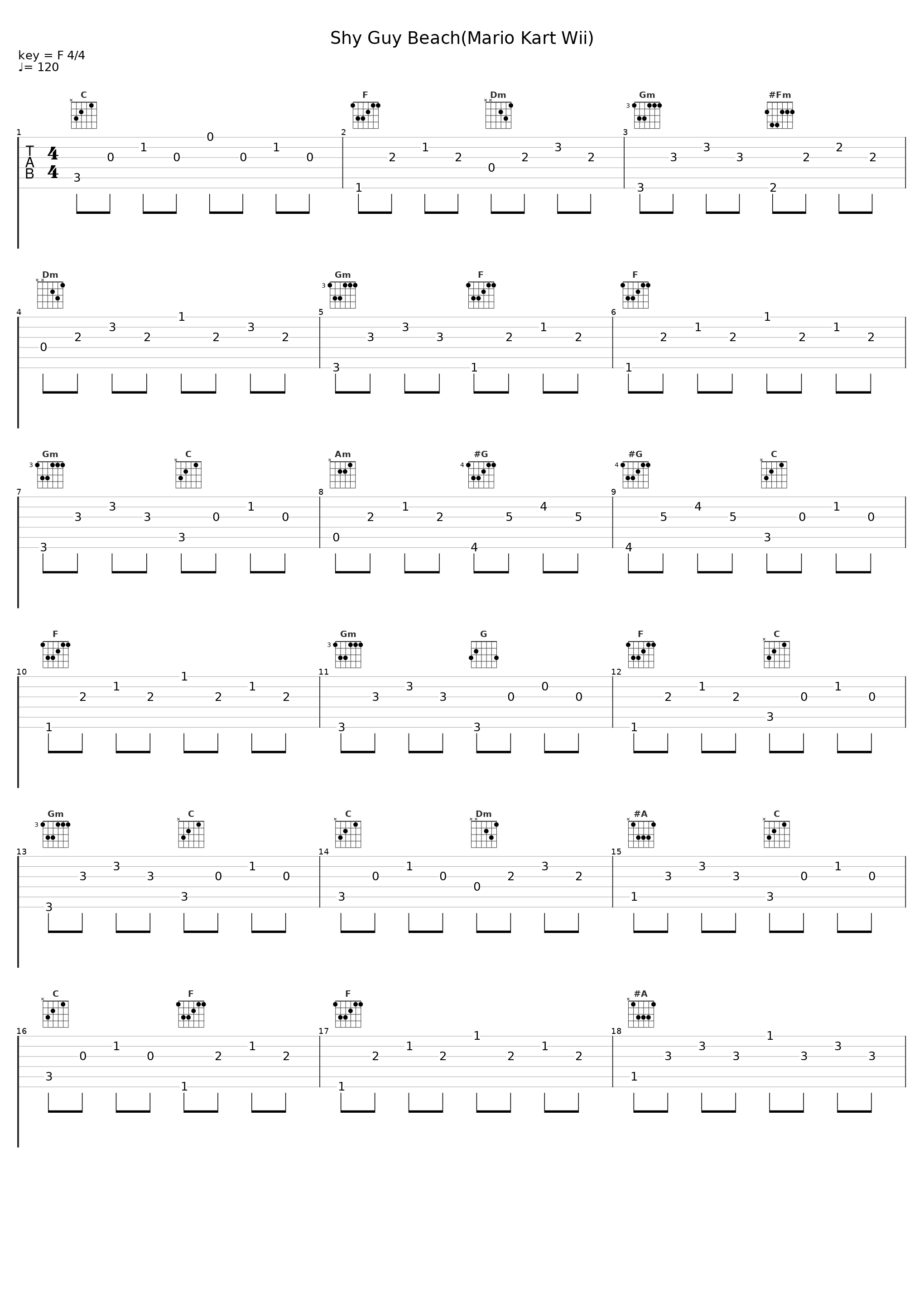 Shy Guy Beach(Mario Kart Wii)_Sheet Music Boss_1