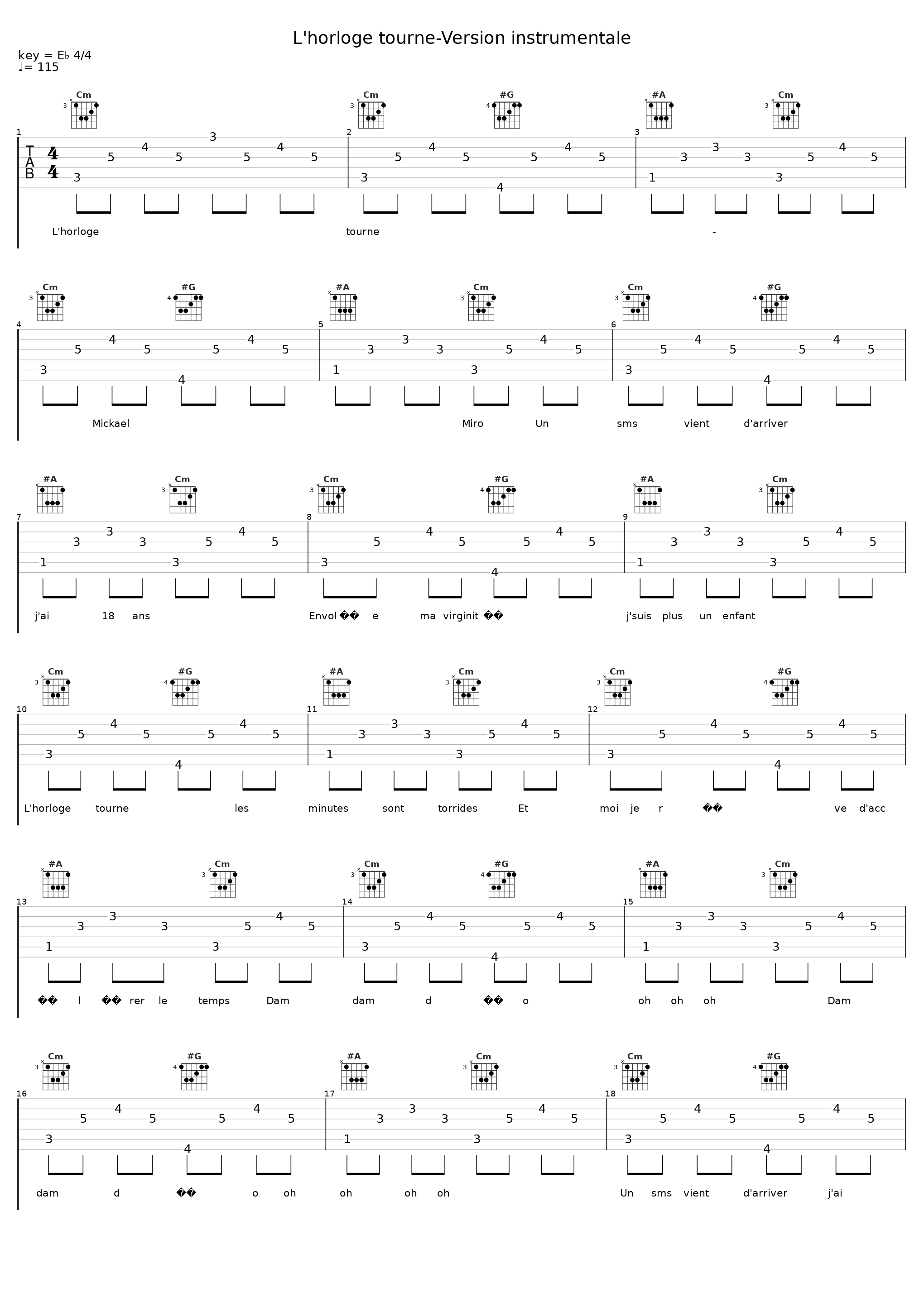 L'horloge tourne-Version instrumentale_Mickael Miro_1
