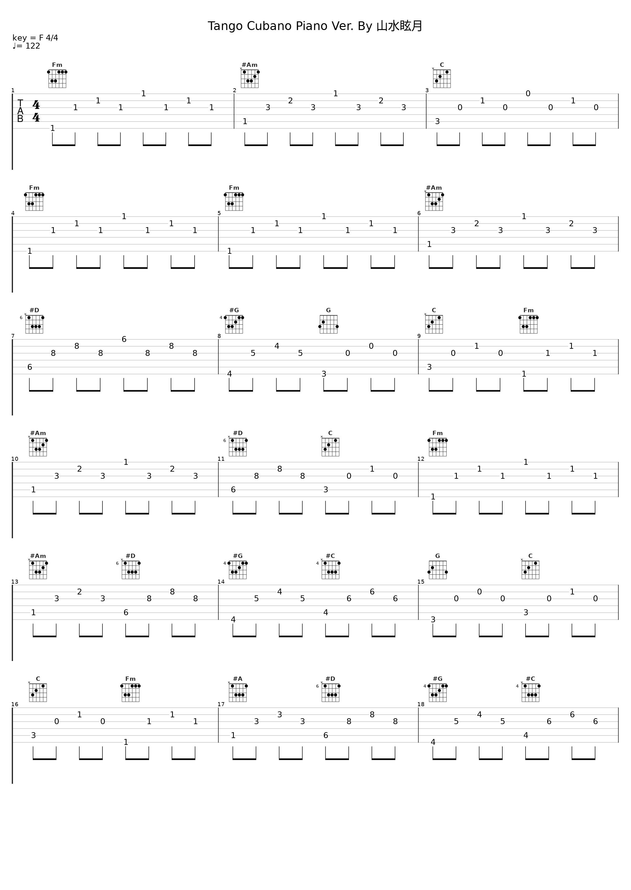 Tango Cubano Piano Ver. By 山水眩月_山水眩月,Sandro Allario_1