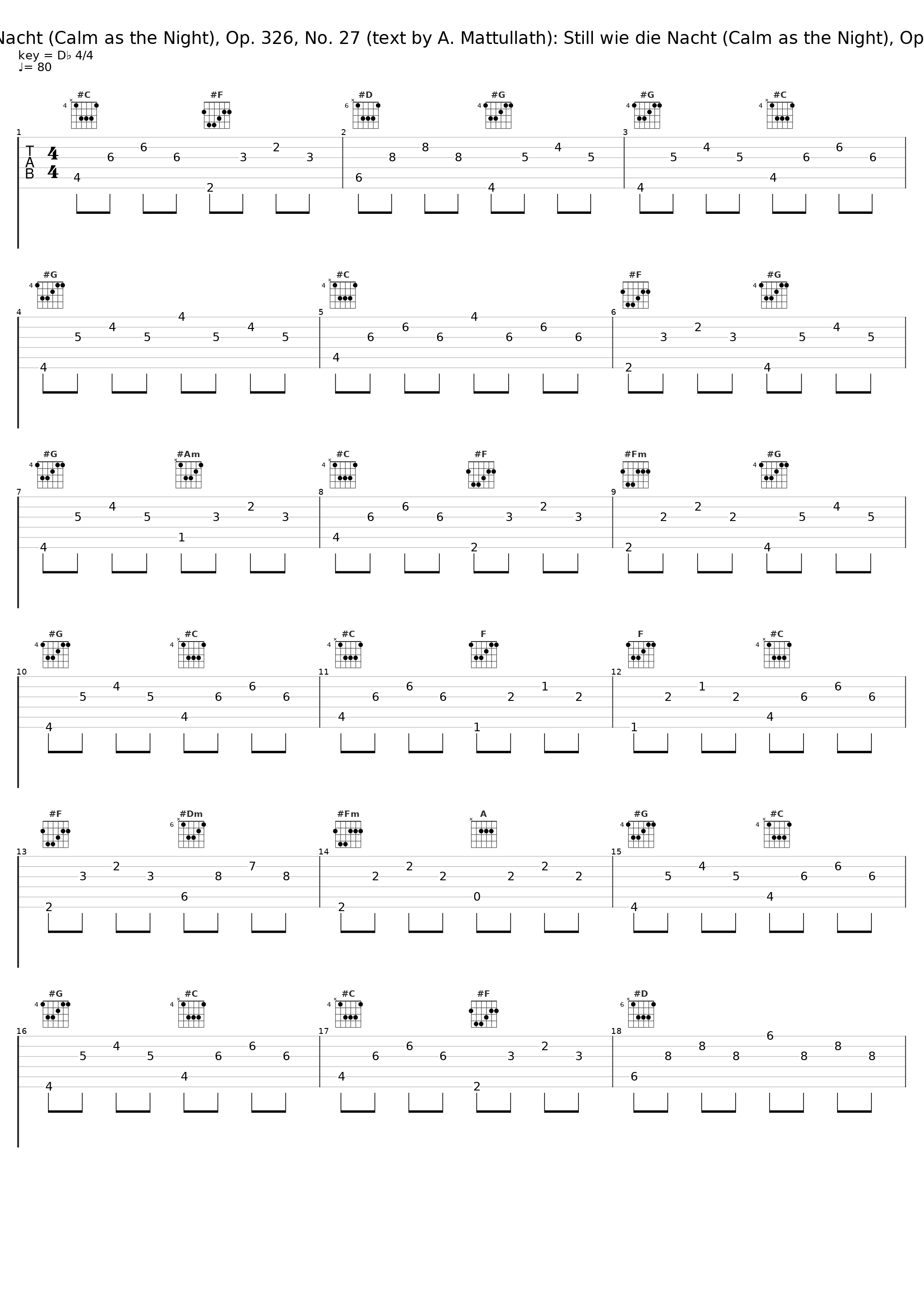 Still wie die Nacht (Calm as the Night), Op. 326, No. 27 (text by A. Mattullath): Still wie die Nacht (Calm as the Night), Op. 326, No. 27_Rudolf Schock,Otto Dobrindt_1