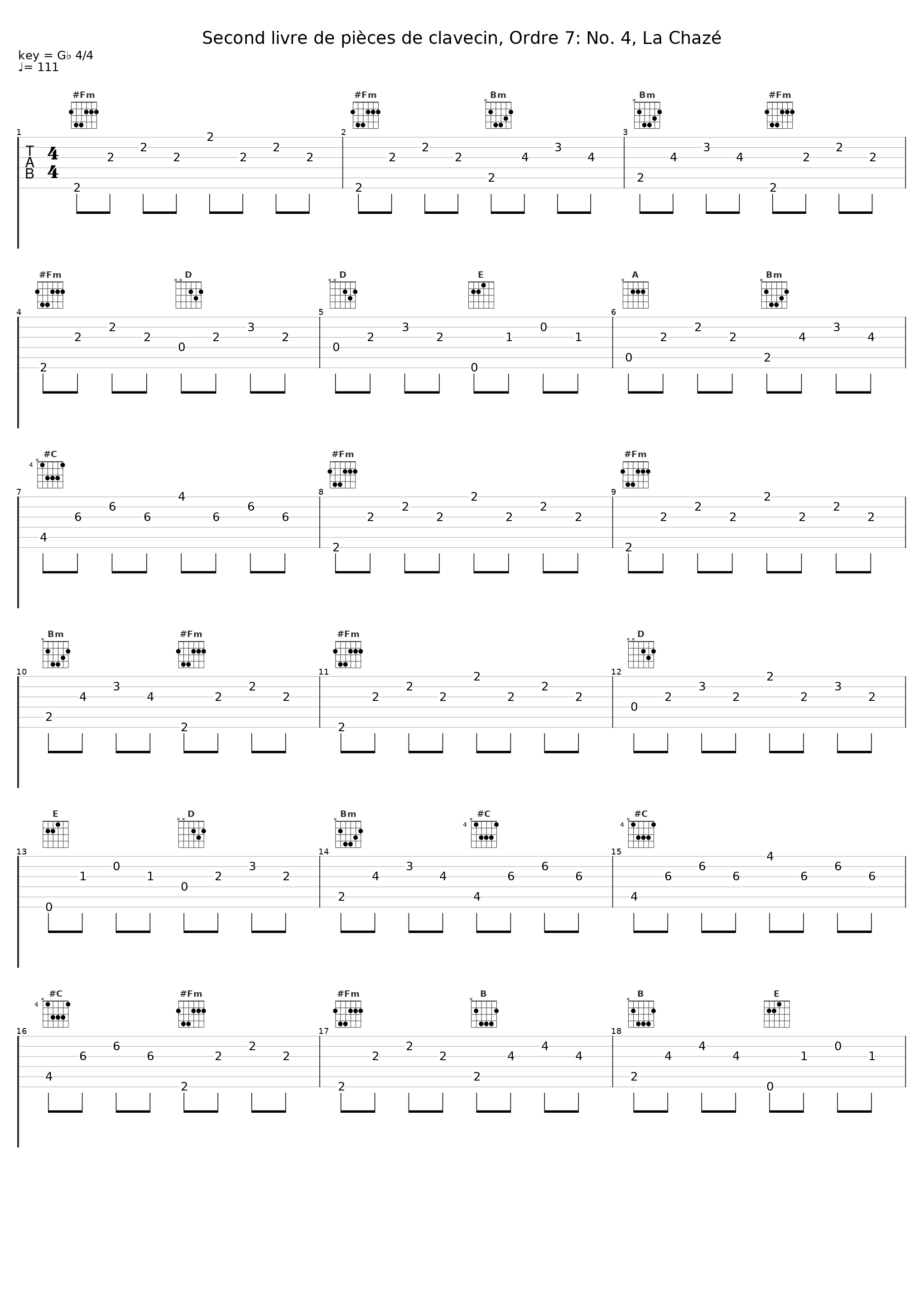 Second livre de pièces de clavecin, Ordre 7: No. 4, La Chazé_Jory Vinikour_1